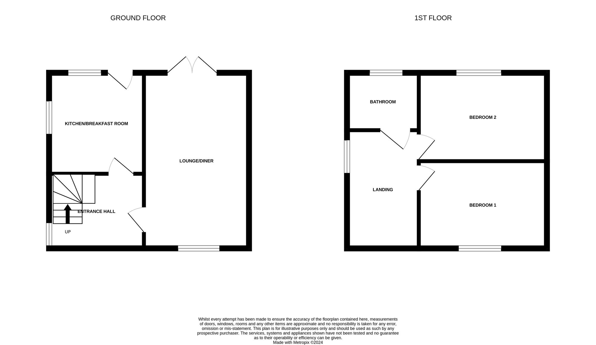 Floorplan of 2 bedroom Semi Detached House for sale, Otterburn Close, Darlington, Durham, DL1