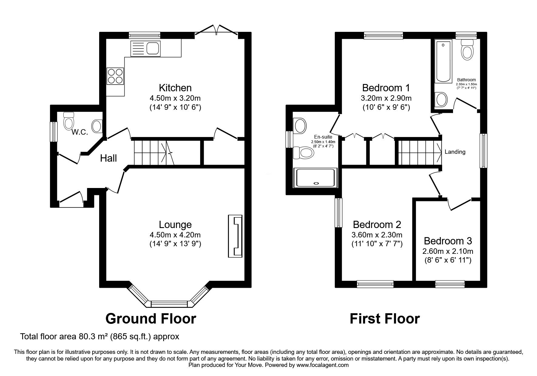 Floorplan of 3 bedroom Detached House for sale, Moorfield Close, Darlington, Durham, DL1