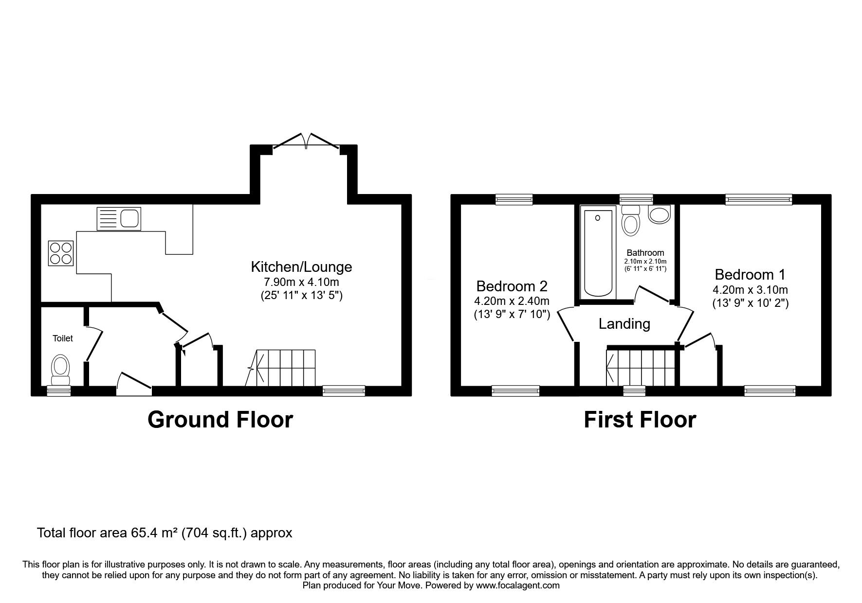 Floorplan of 2 bedroom Semi Detached House for sale, Timothy Hackworth Drive, Darlington, Durham, DL2