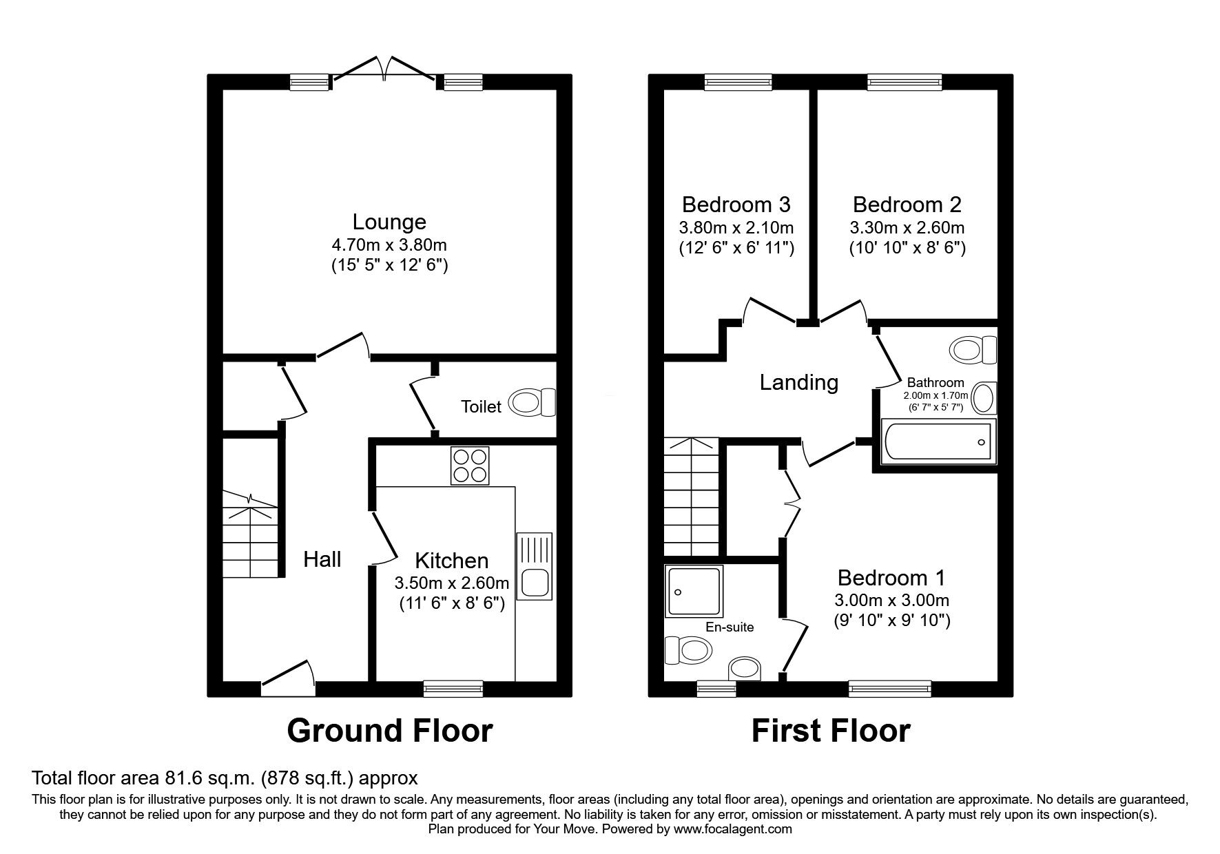 Floorplan of 3 bedroom End Terrace House for sale, Carding Drive, Darlington, Durham, DL1