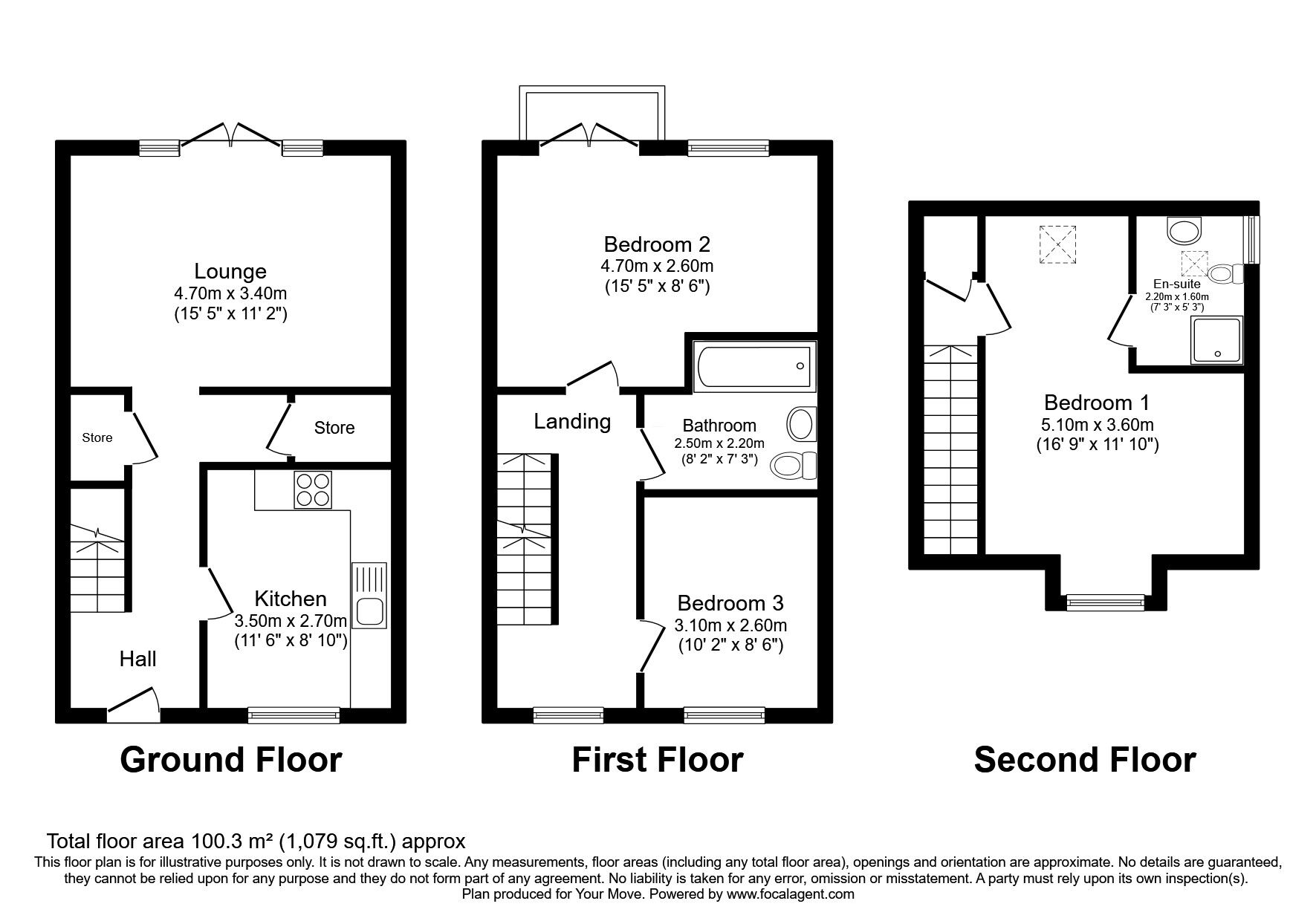 Floorplan of 3 bedroom Semi Detached House for sale, Baldwin Lane, Darlington, Durham, DL1