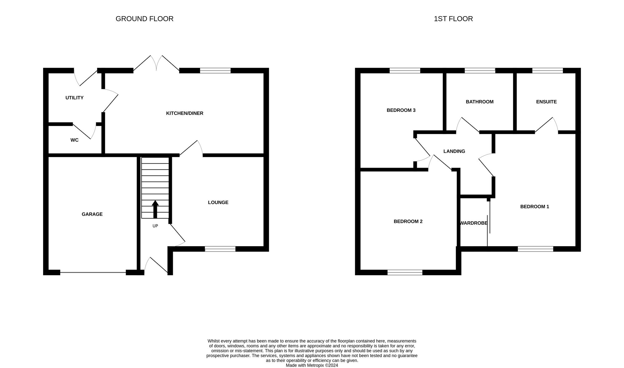 Floorplan of 3 bedroom Detached House for sale, Newmans Walk, Darlington, Durham, DL2