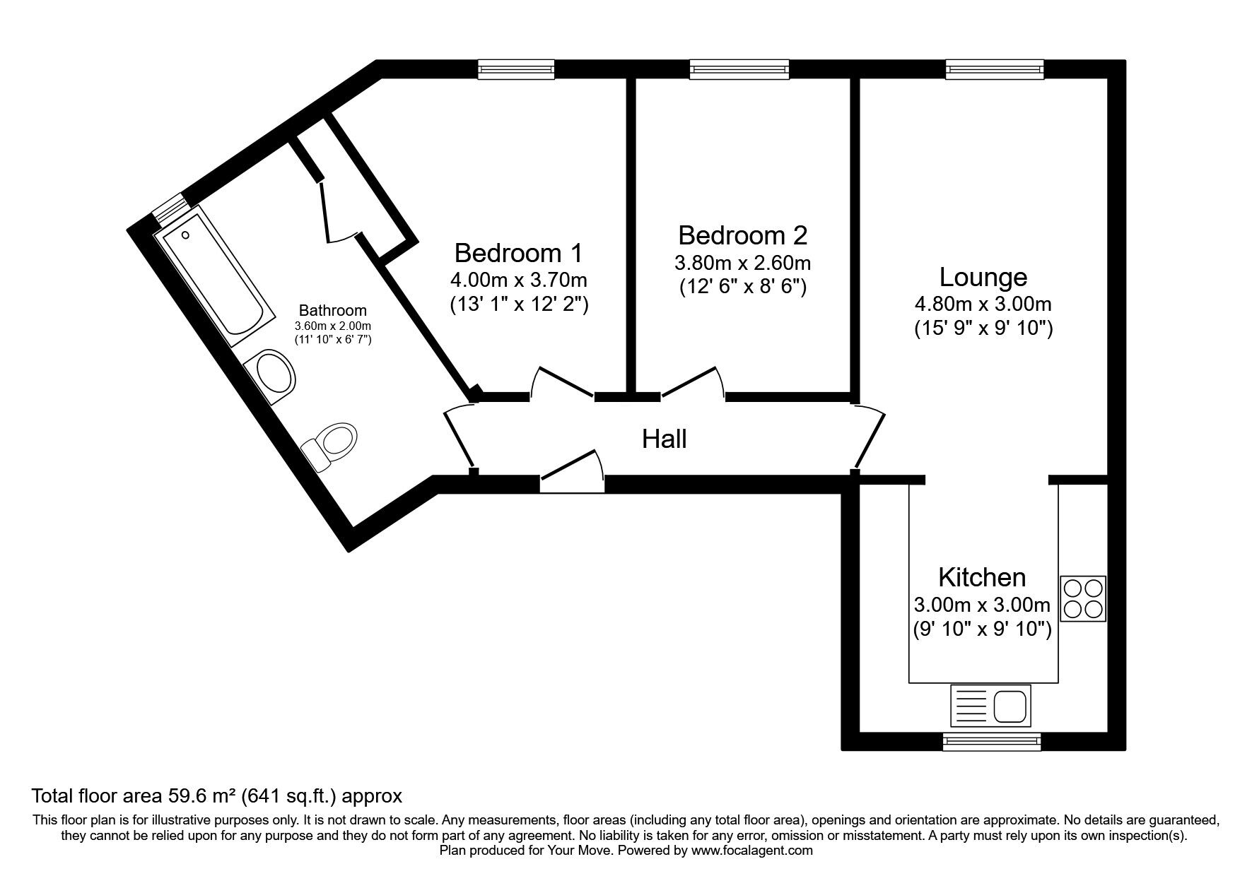 Floorplan of 2 bedroom  Flat for sale, The Gatehouse, Darlington, Durham, DL1