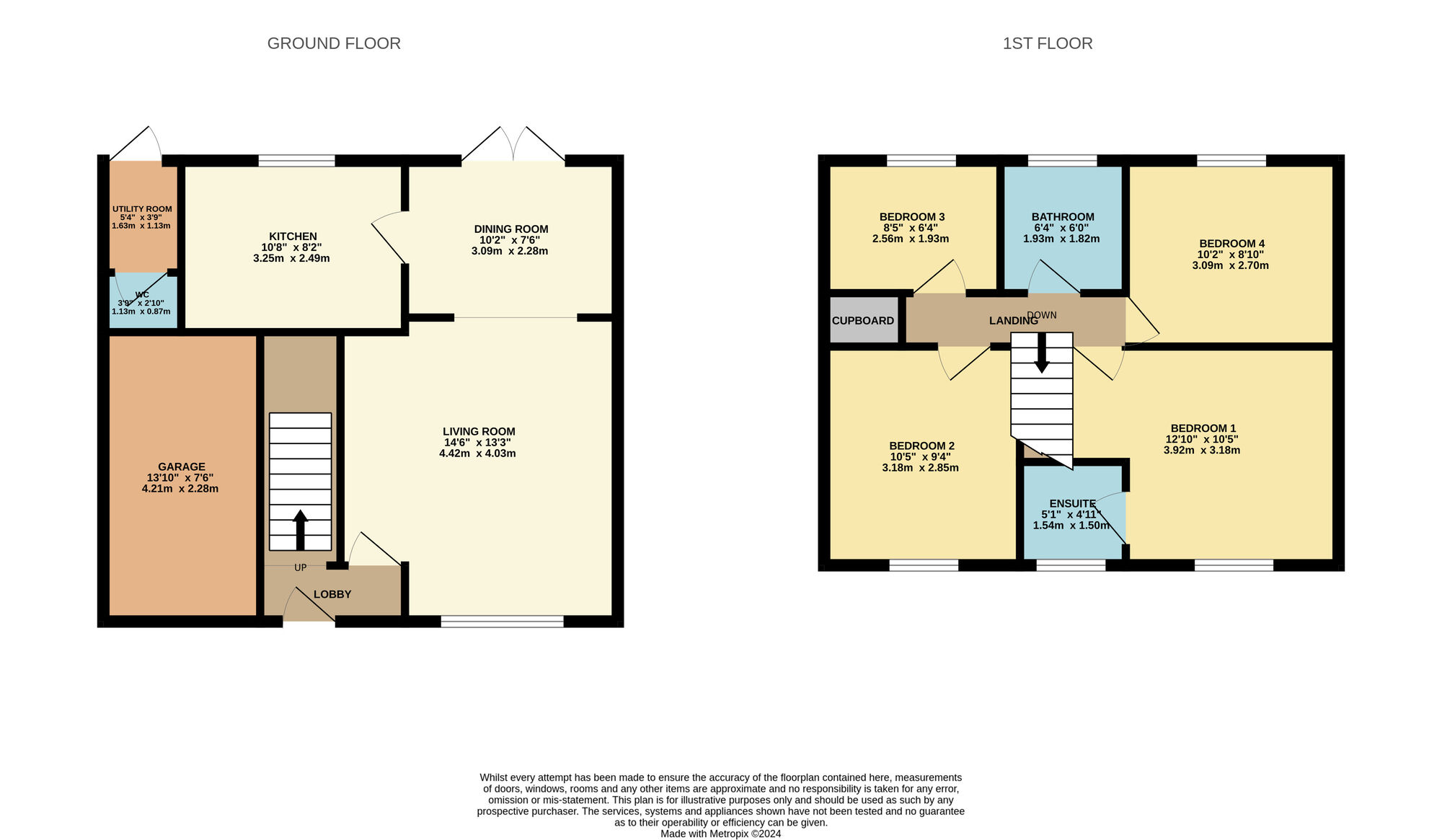 Floorplan of 4 bedroom Detached House for sale, Clowbeck Court, Faverdale, Darlington, DL3