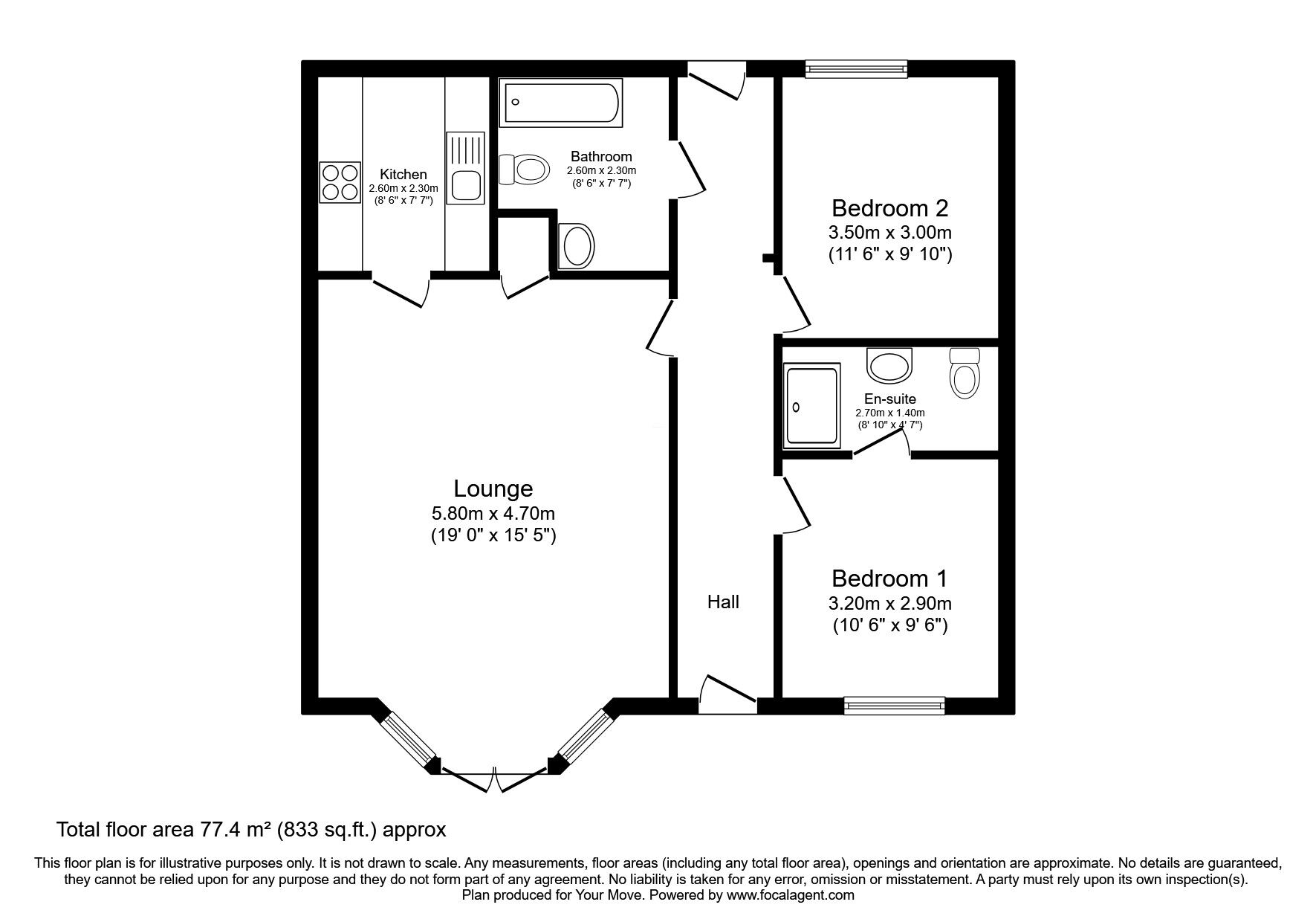 Floorplan of 2 bedroom  Flat for sale, Victoria Road, Darlington, DL1