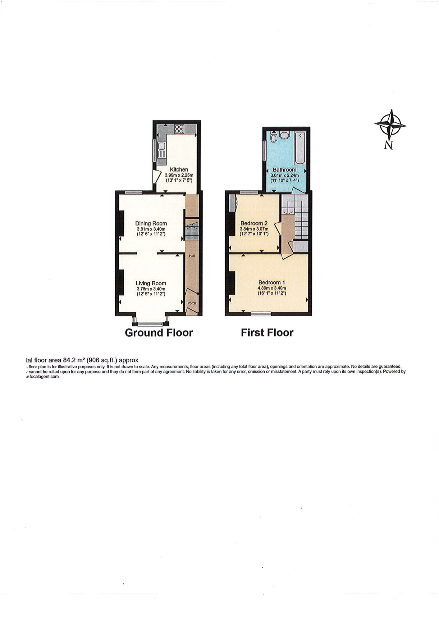 Floorplan of 2 bedroom Mid Terrace House to rent, Alexandra Street, Shildon, Durham, DL4