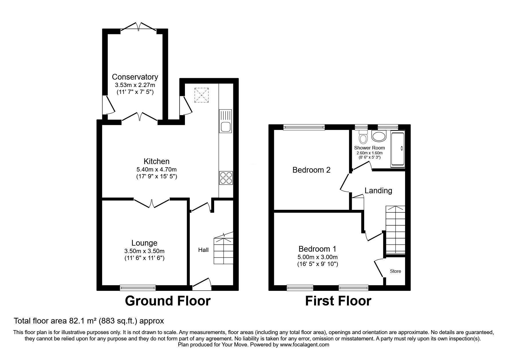 Floorplan of 2 bedroom Mid Terrace House for sale, Lanethorpe Crescent, Darlington, DL1