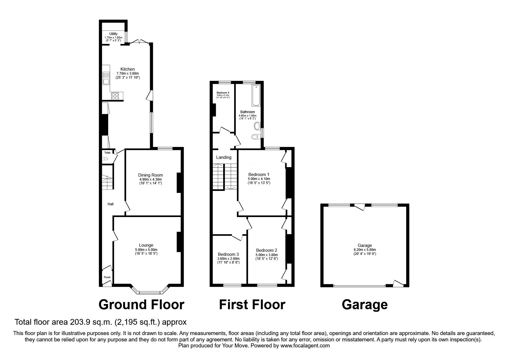 Floorplan of 4 bedroom Mid Terrace House for sale, Woodland Road, Darlington, DL3