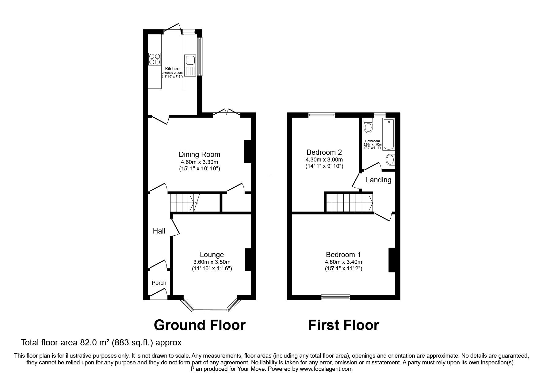 Floorplan of 2 bedroom Mid Terrace House for sale, Hazel Avenue, Darlington, DL3