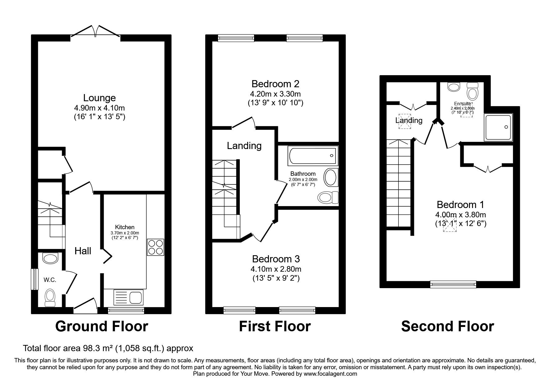 Floorplan of 3 bedroom Semi Detached House for sale, Maltby Court, Darlington, Durham, DL1