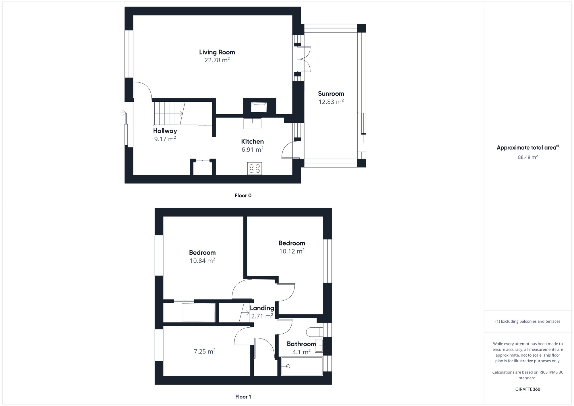 Floorplan of 3 bedroom Mid Terrace House for sale, The Orchard, Sadberge, Darlington, DL2