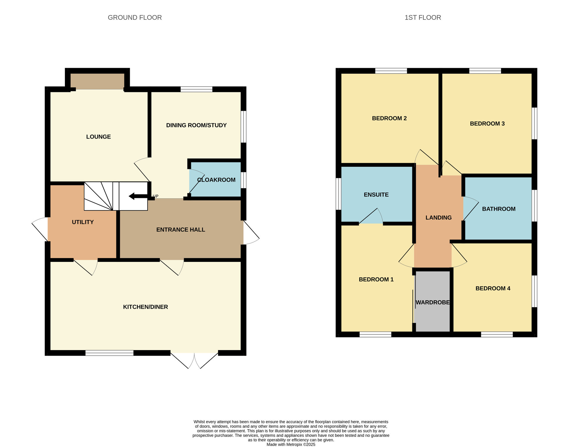 Floorplan of 4 bedroom Detached House for sale, Spindleberry Way, School Aycliffe, Durham, DL5