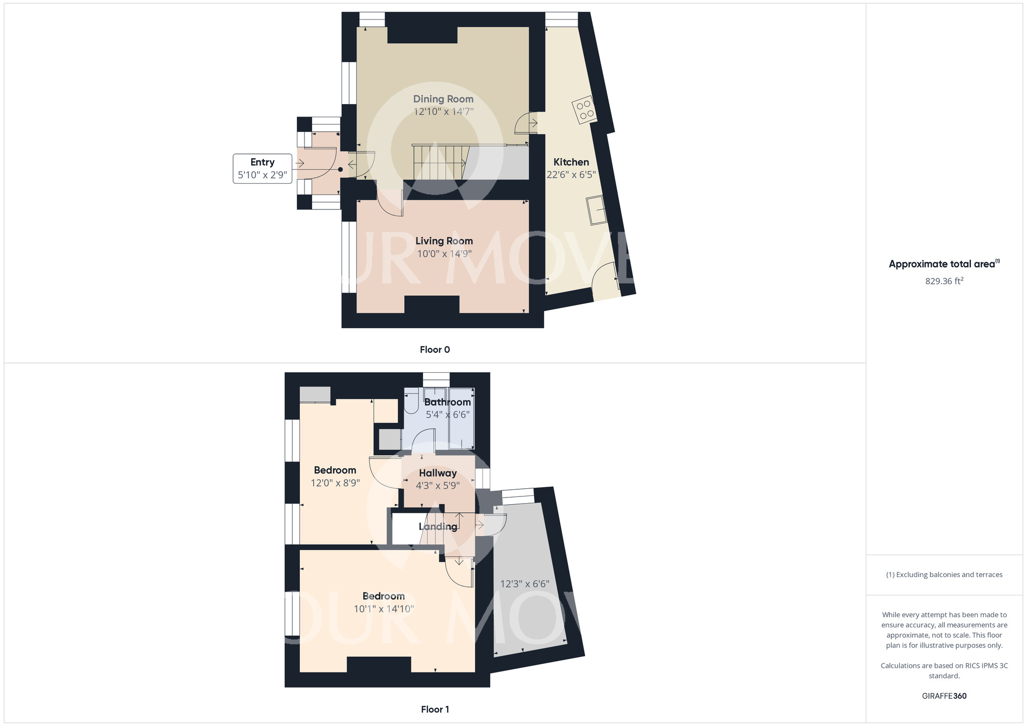 Floorplan of 3 bedroom End Terrace Property for sale, Hurworth Road, Hurworth Place, Darlington, DL2