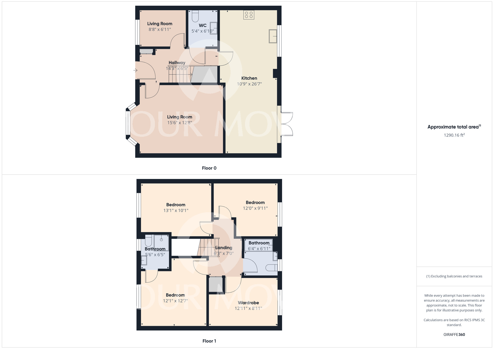 Floorplan of 4 bedroom Detached House for sale, Worton Crescent, Stockton-on-Tees, Durham, TS21