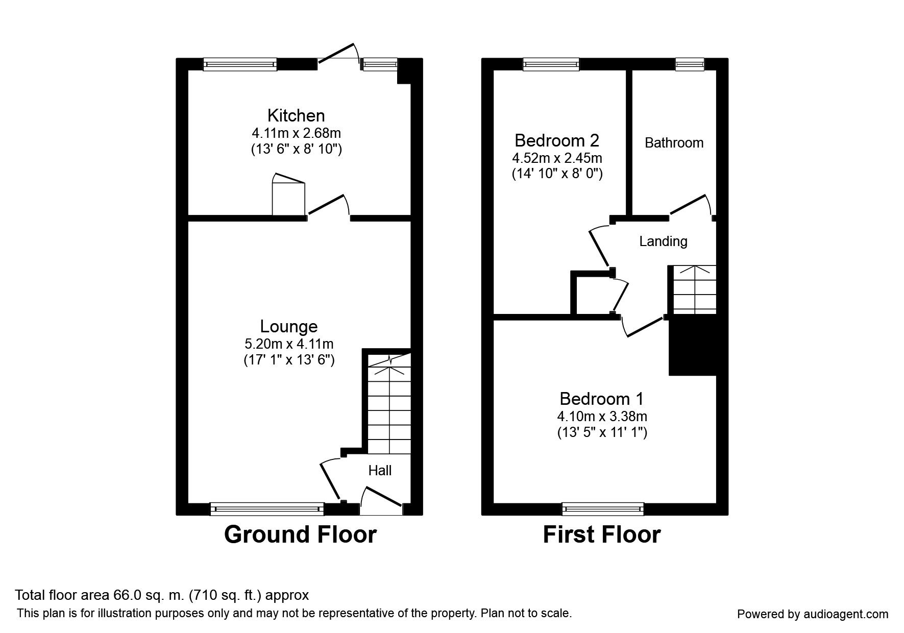 Floorplan of 2 bedroom  House to rent, North Lea, Deal, Kent, CT14