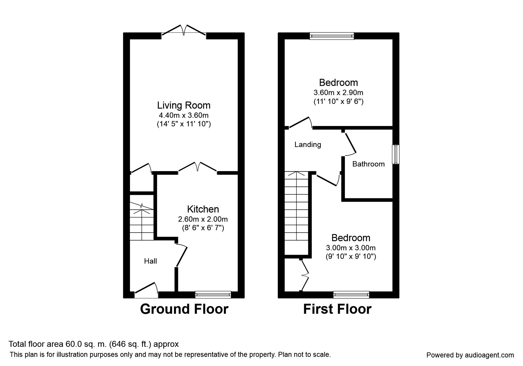 Floorplan of 2 bedroom Semi Detached House to rent, Becket Close, Deal, Kent, CT14