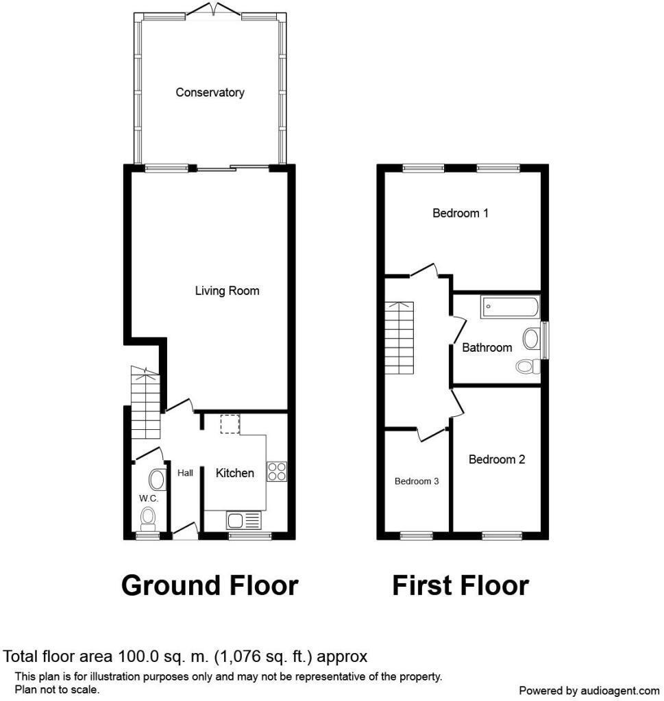 Floorplan of 3 bedroom Semi Detached House for sale, London Road, Deal, Kent, CT14