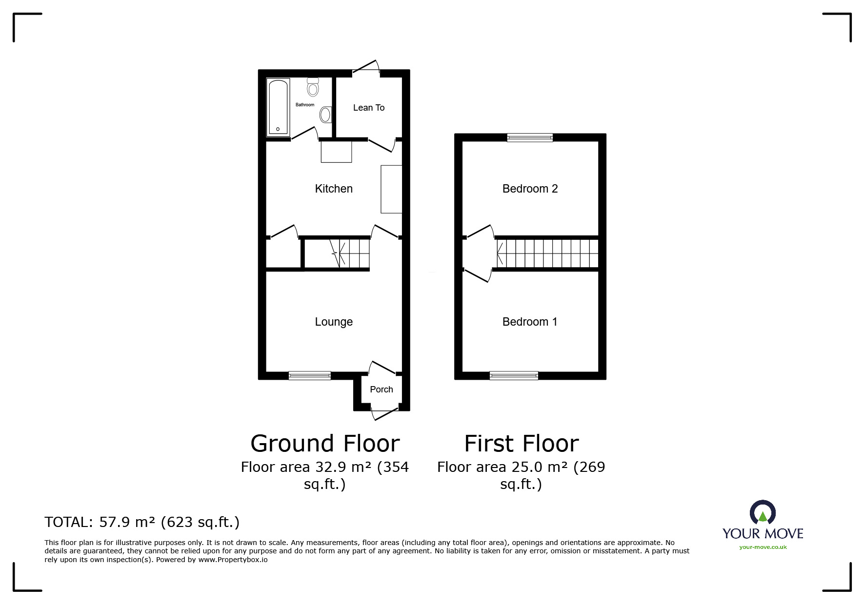 Floorplan of 2 bedroom Mid Terrace House for sale, Mayers Road, Walmer, Kent, CT14