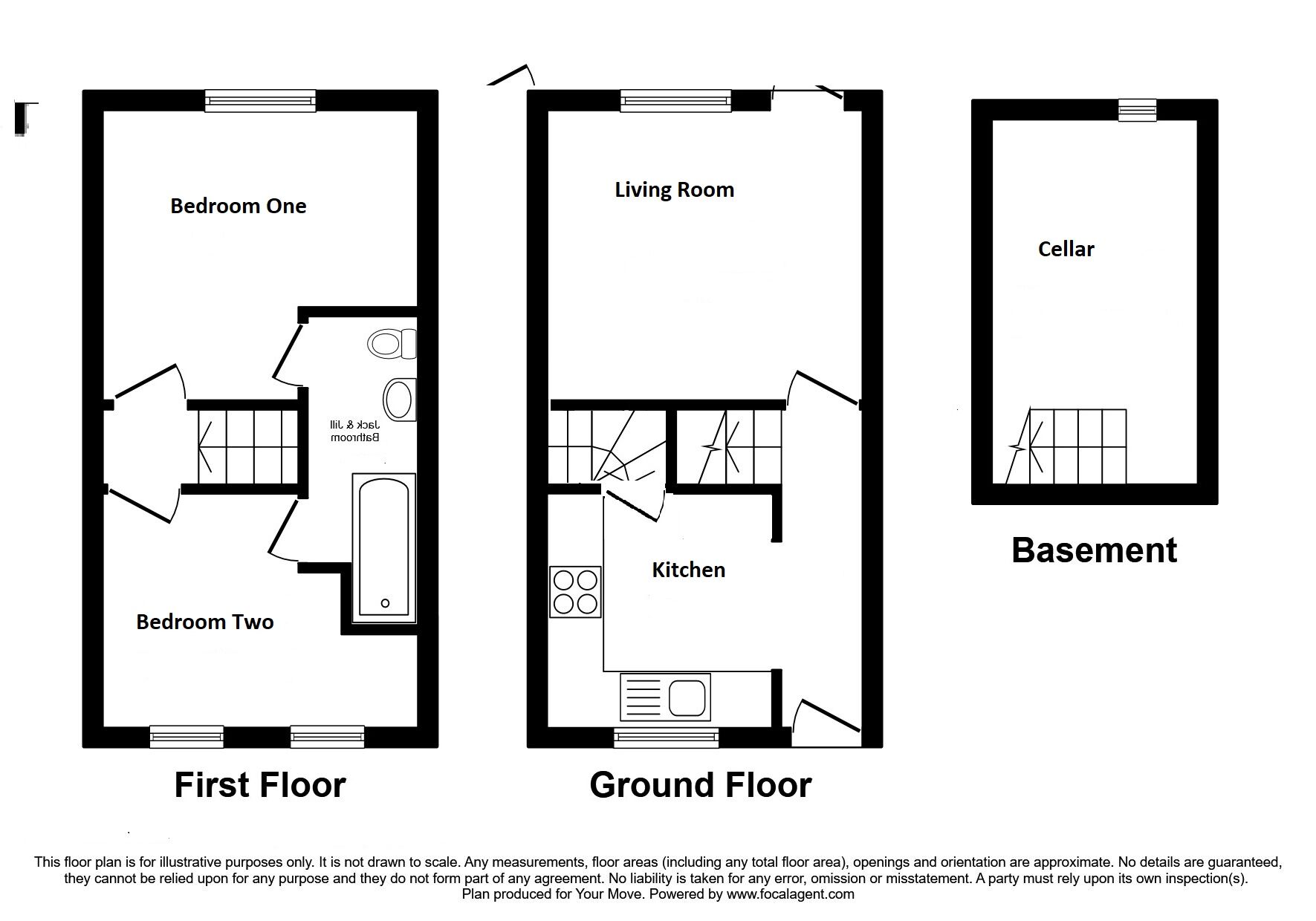 Floorplan of 2 bedroom Mid Terrace House for sale, Walmer, Deal, Kent, CT14