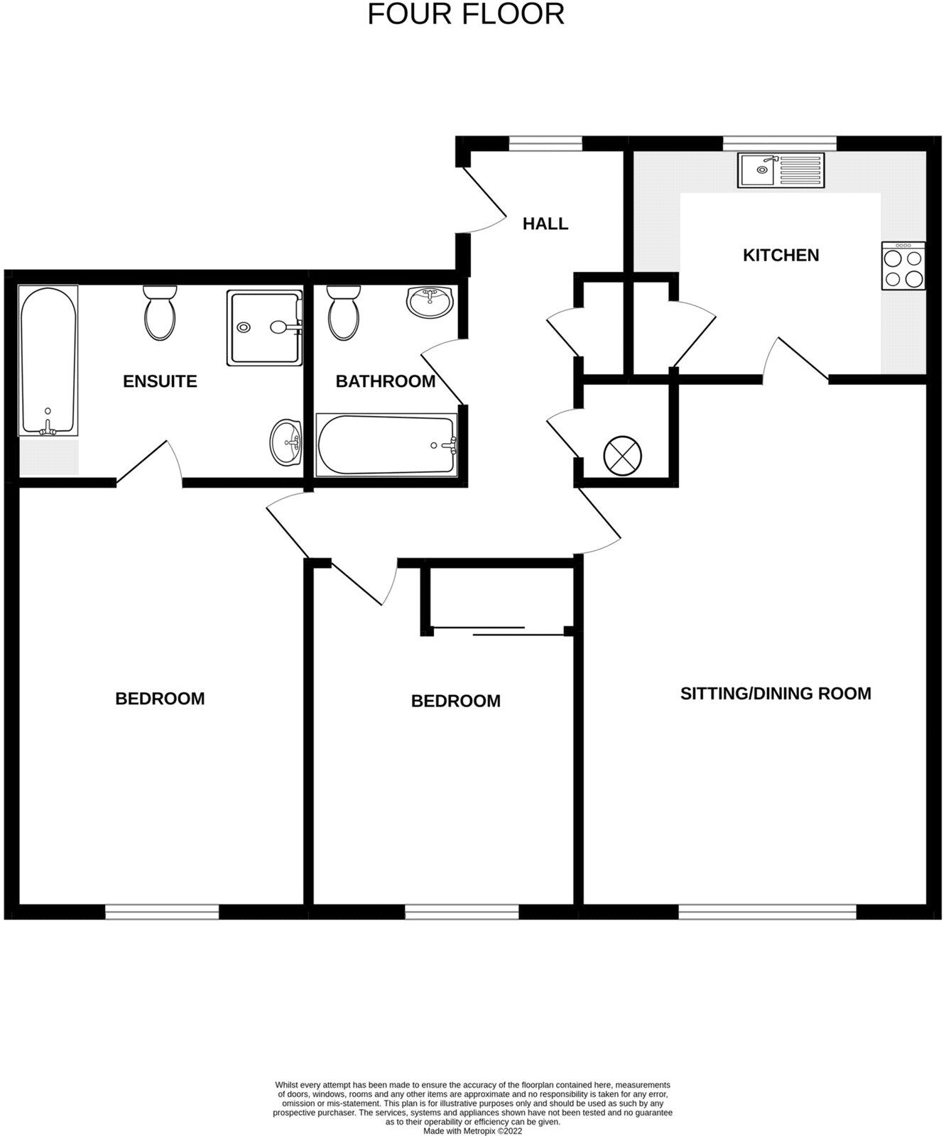 Floorplan of 2 bedroom  Flat for sale, Ranelagh Road, Deal, Kent, CT14