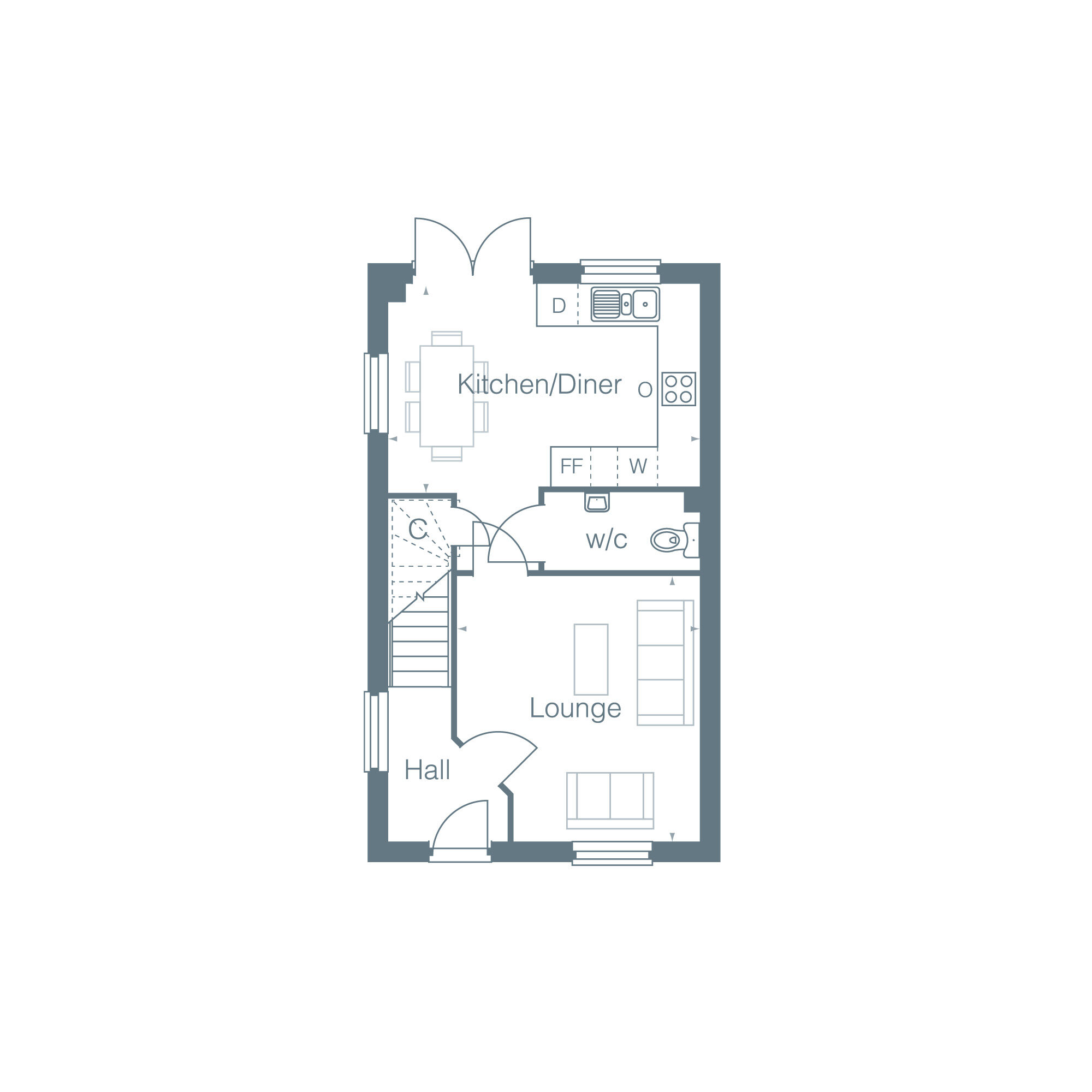 Floorplan of 3 bedroom Semi Detached House for sale, Artemis Gardens, Sholden, Kent, CT14