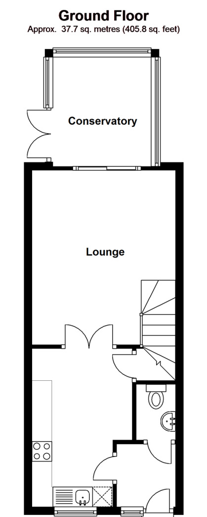 Floorplan of 2 bedroom Semi Detached House for sale, Lanfranc Road, Deal, Kent, CT14