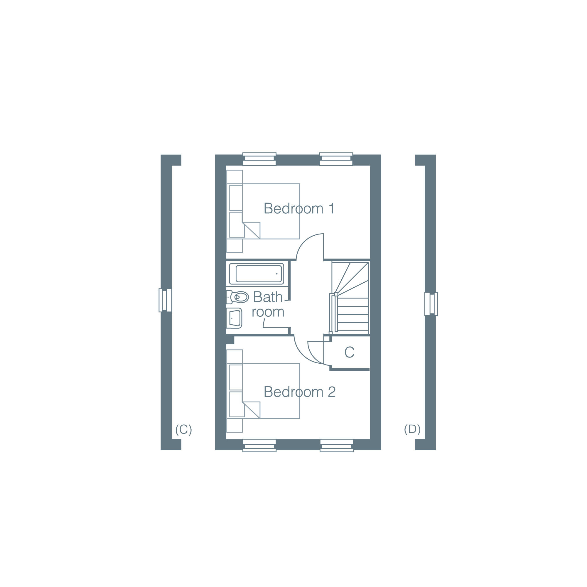 Floorplan of 2 bedroom Semi Detached House for sale, Cross Road, Walmer, Kent, CT14