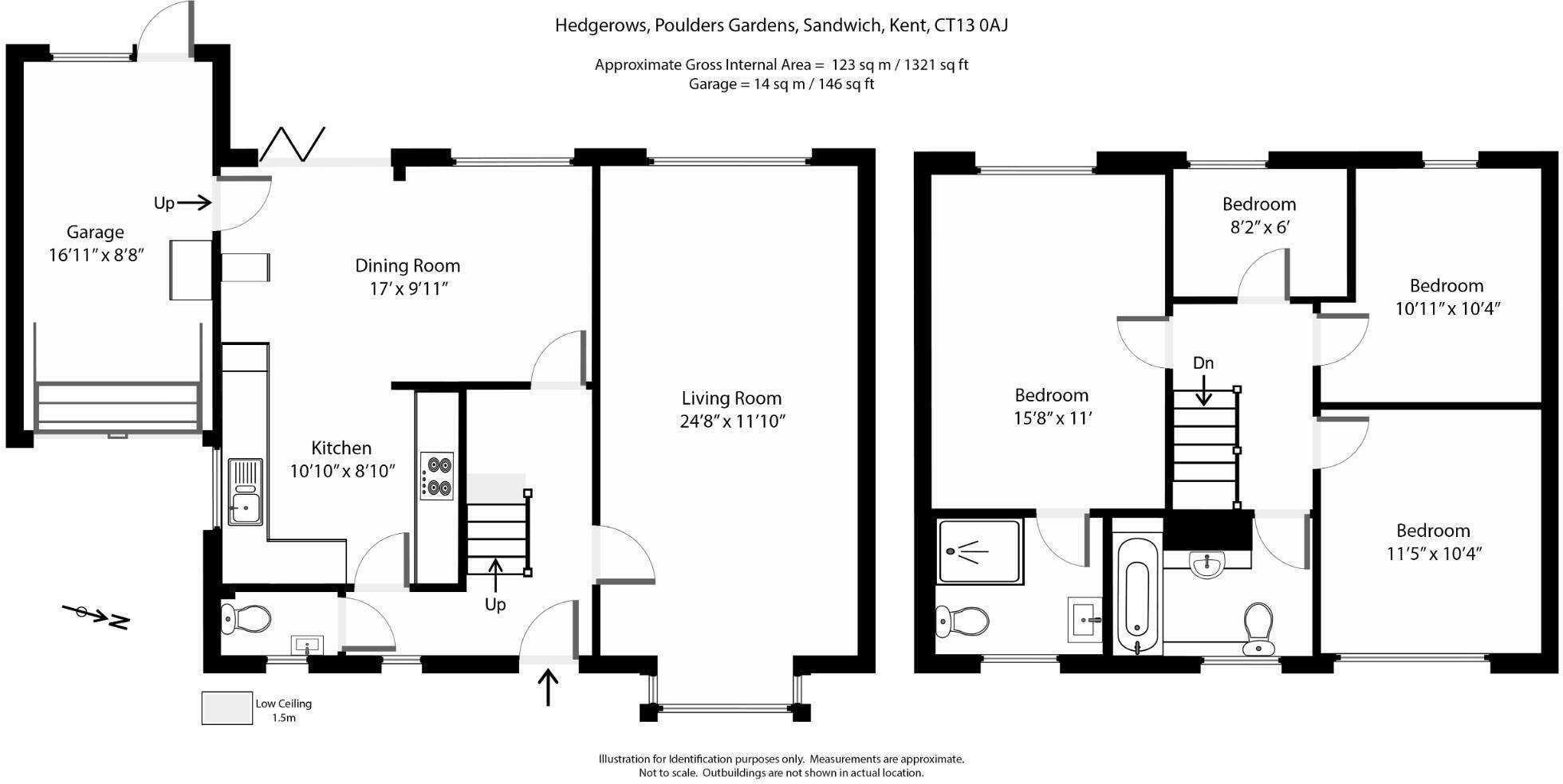 Floorplan of 4 bedroom Detached House for sale, Poulders Gardens, Sandwich, Kent, CT13