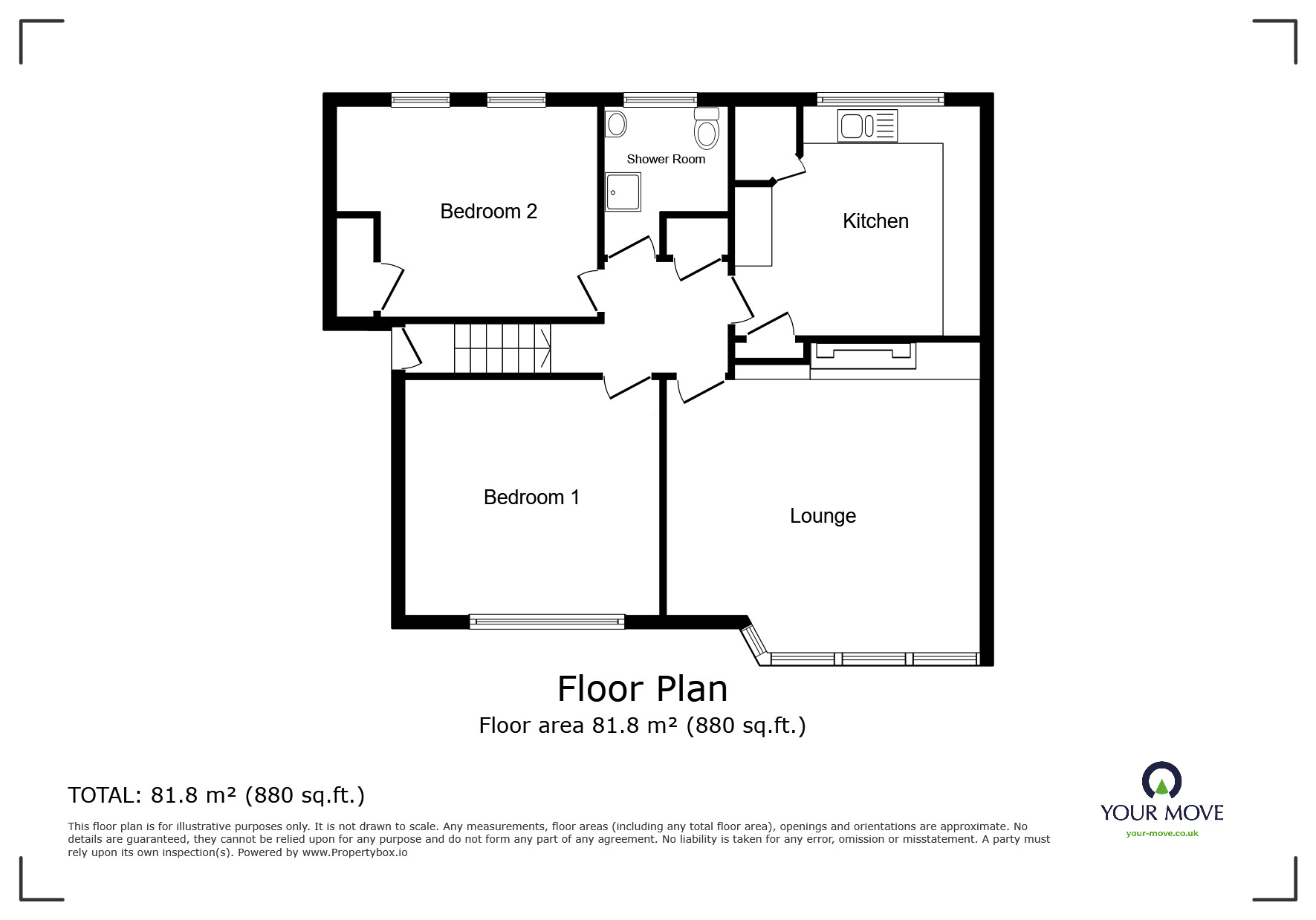 Floorplan of 2 bedroom  Flat for sale, Travers Road, Deal, Kent, CT14