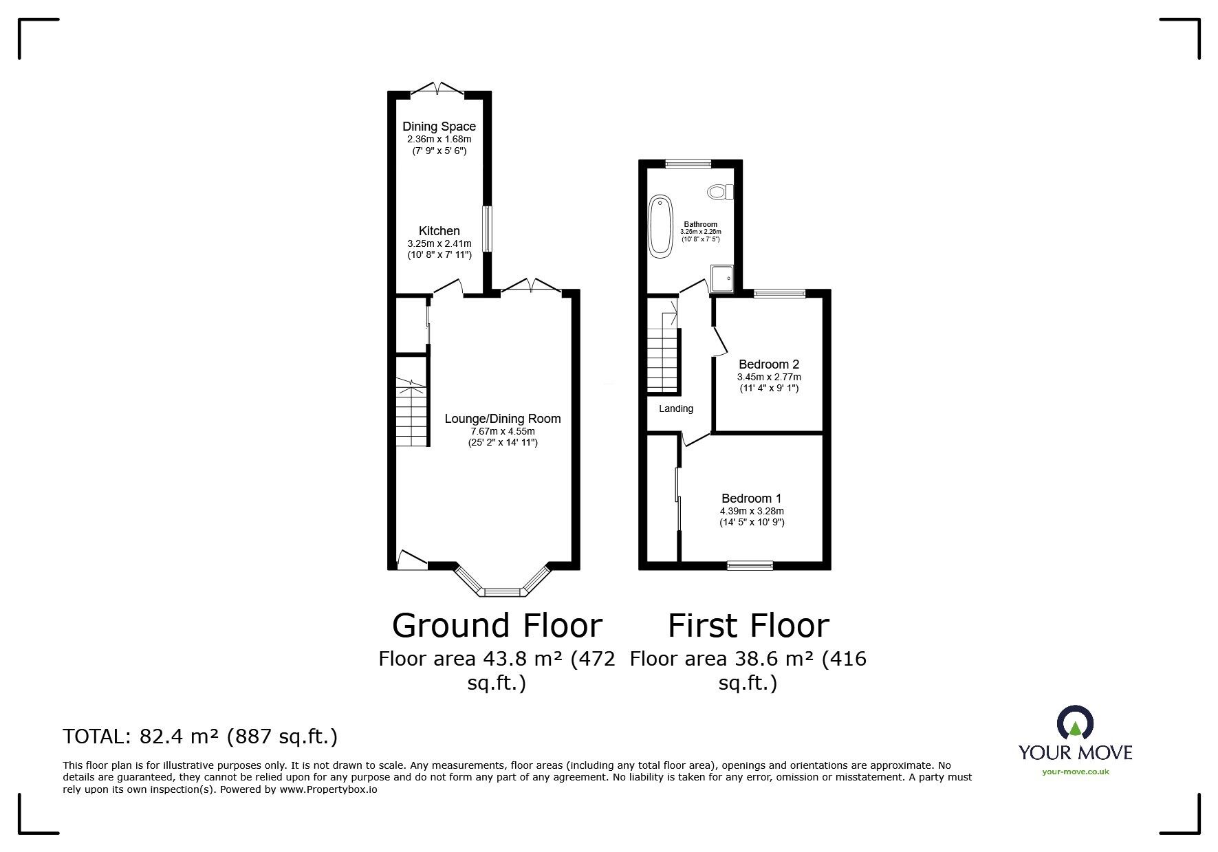 Floorplan of 2 bedroom Mid Terrace House for sale, Granville Street, Deal, Kent, CT14