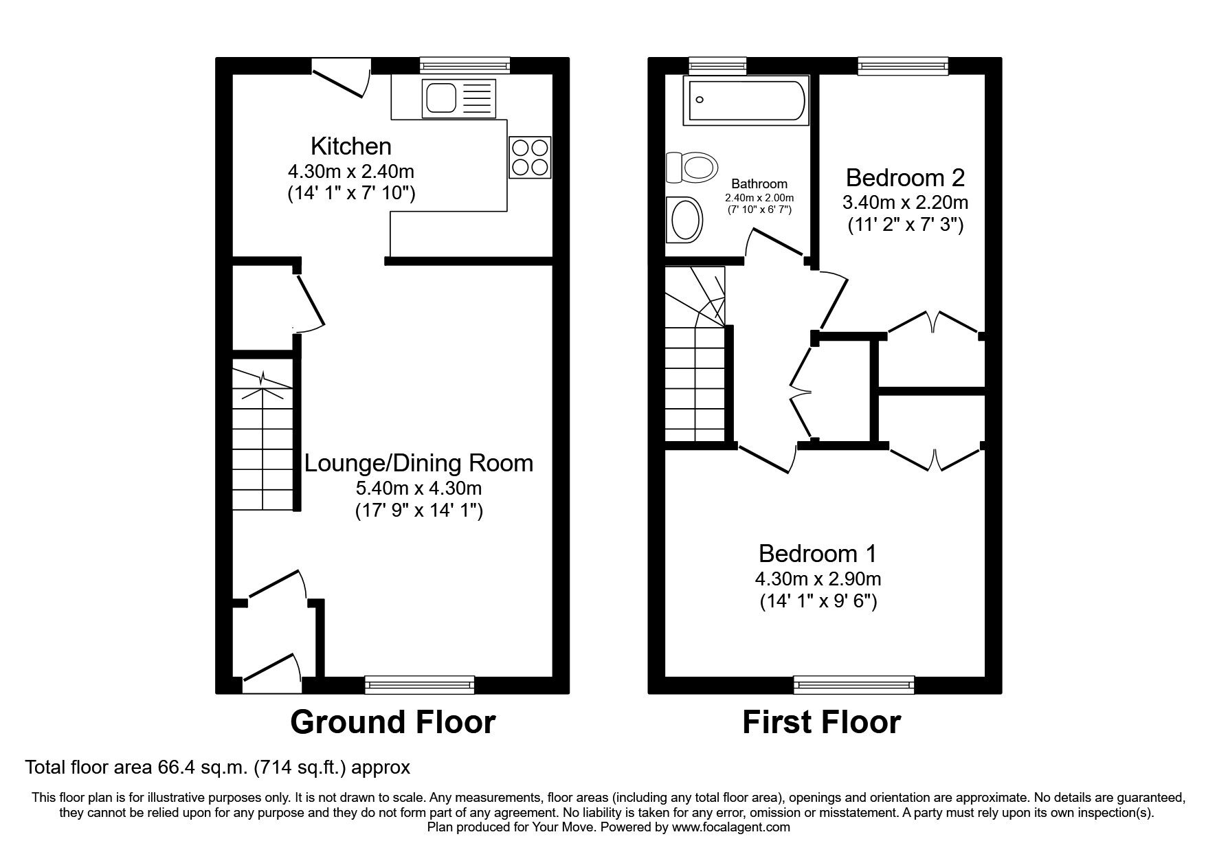 Floorplan of 2 bedroom Mid Terrace House for sale, Bridgeside, Deal, CT14