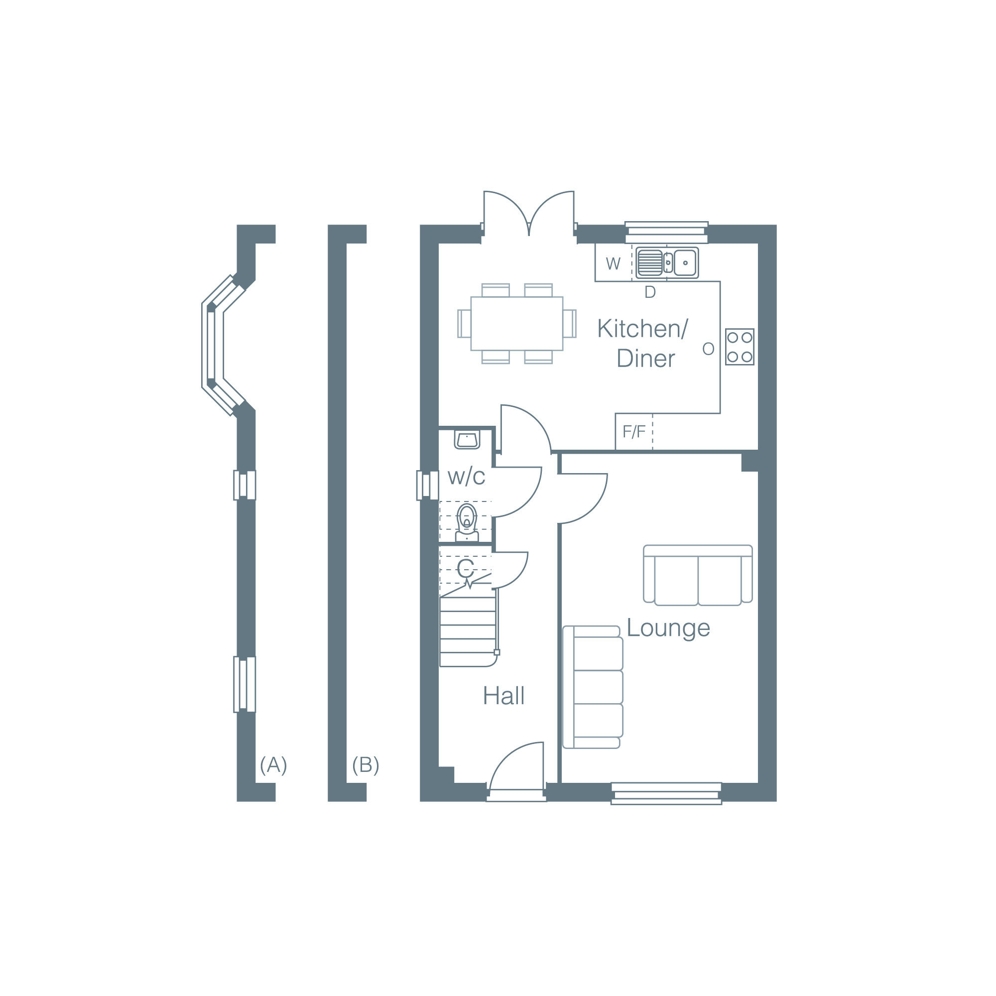 Floorplan of 3 bedroom Detached House for sale, Cross Road, Walmer, Kent, CT14