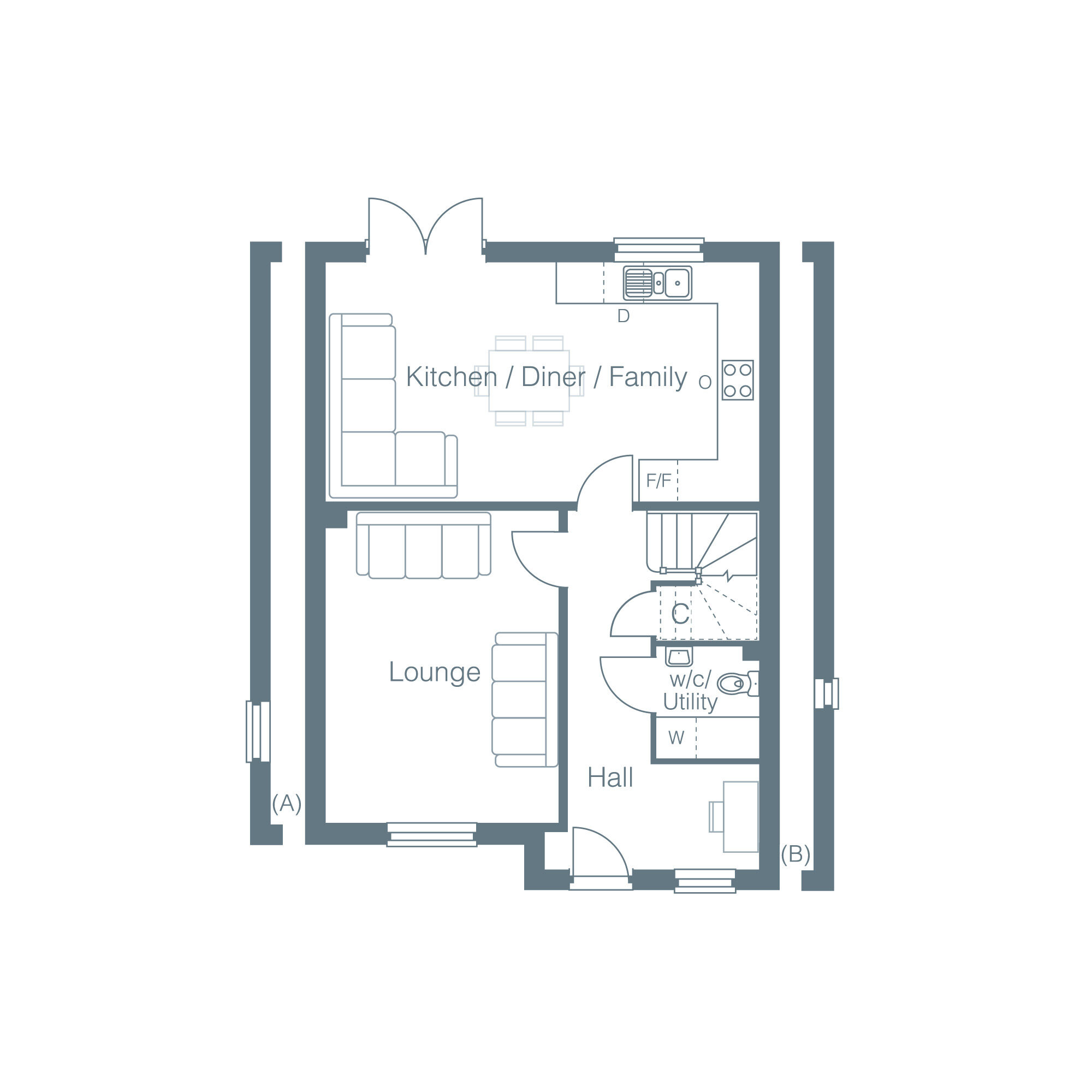 Floorplan of 4 bedroom Detached House for sale, Cross Road, Walmer, Kent, CT14