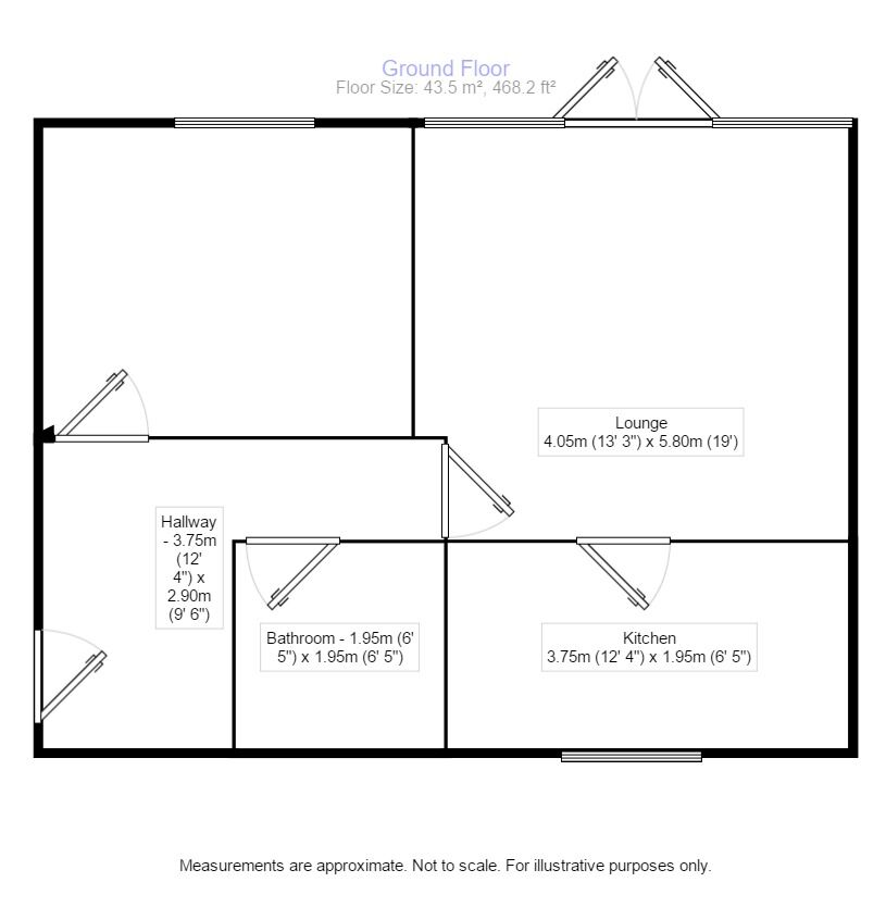 Floorplan of 1 bedroom  Flat to rent, Mill Bridge Close, Retford, Nottinghamshire, DN22