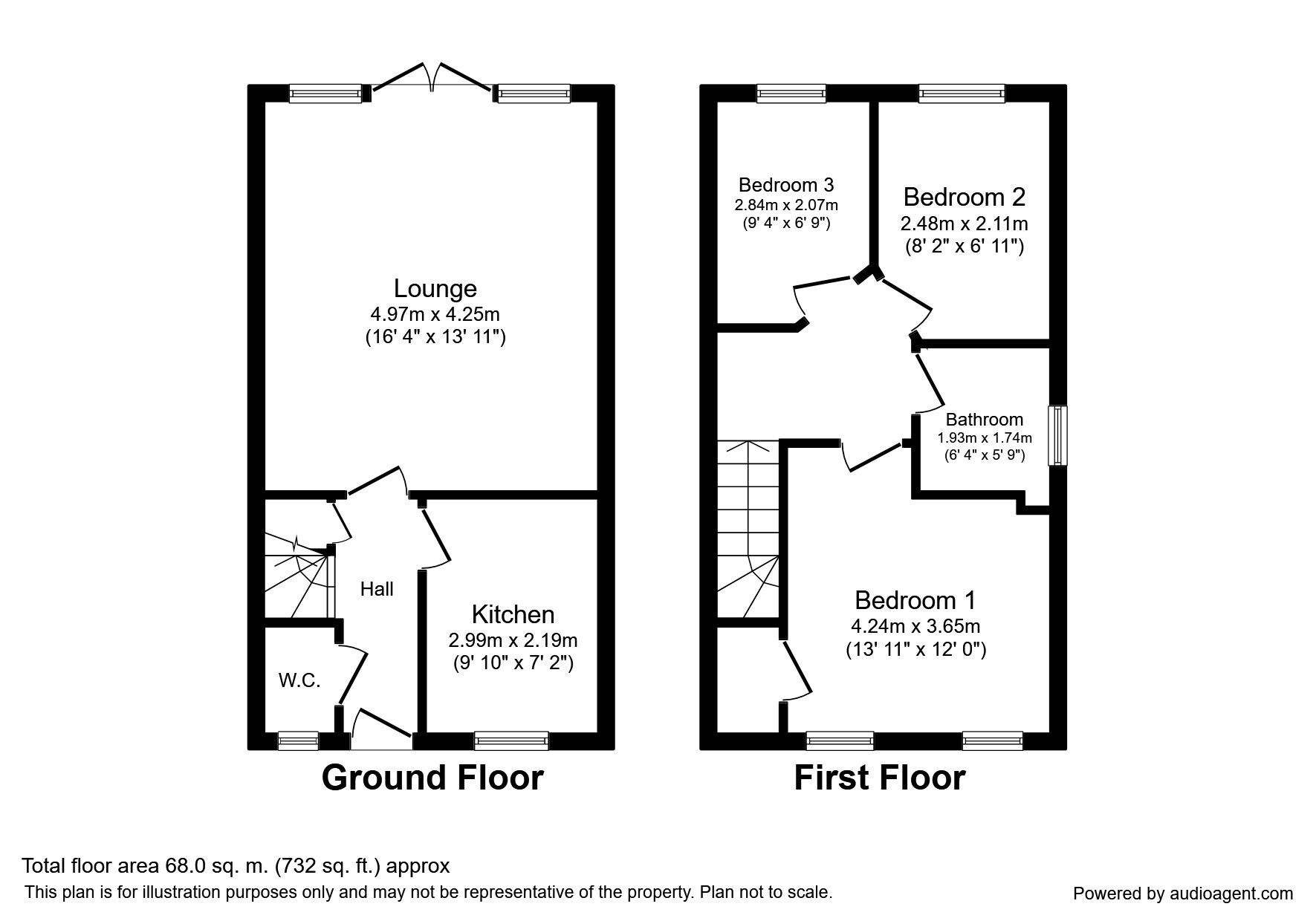 Floorplan of 3 bedroom  House to rent, Haller Close, Armthorpe, South Yorkshire, DN3