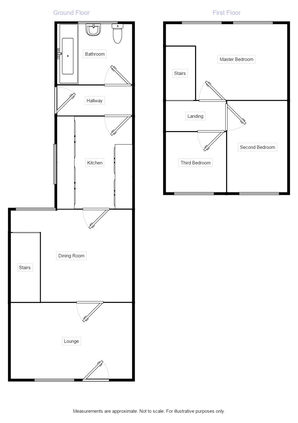 Floorplan of 3 bedroom Mid Terrace House to rent, Dukes Crescent, Edlington, South Yorkshire, DN12