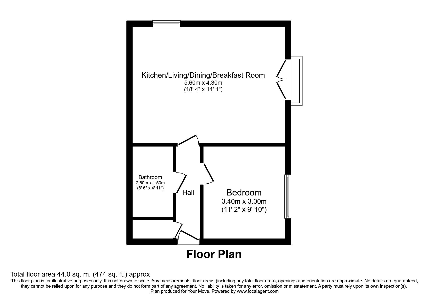 Floorplan of 1 bedroom  Flat to rent, Rosso Close, Doncaster, DN4