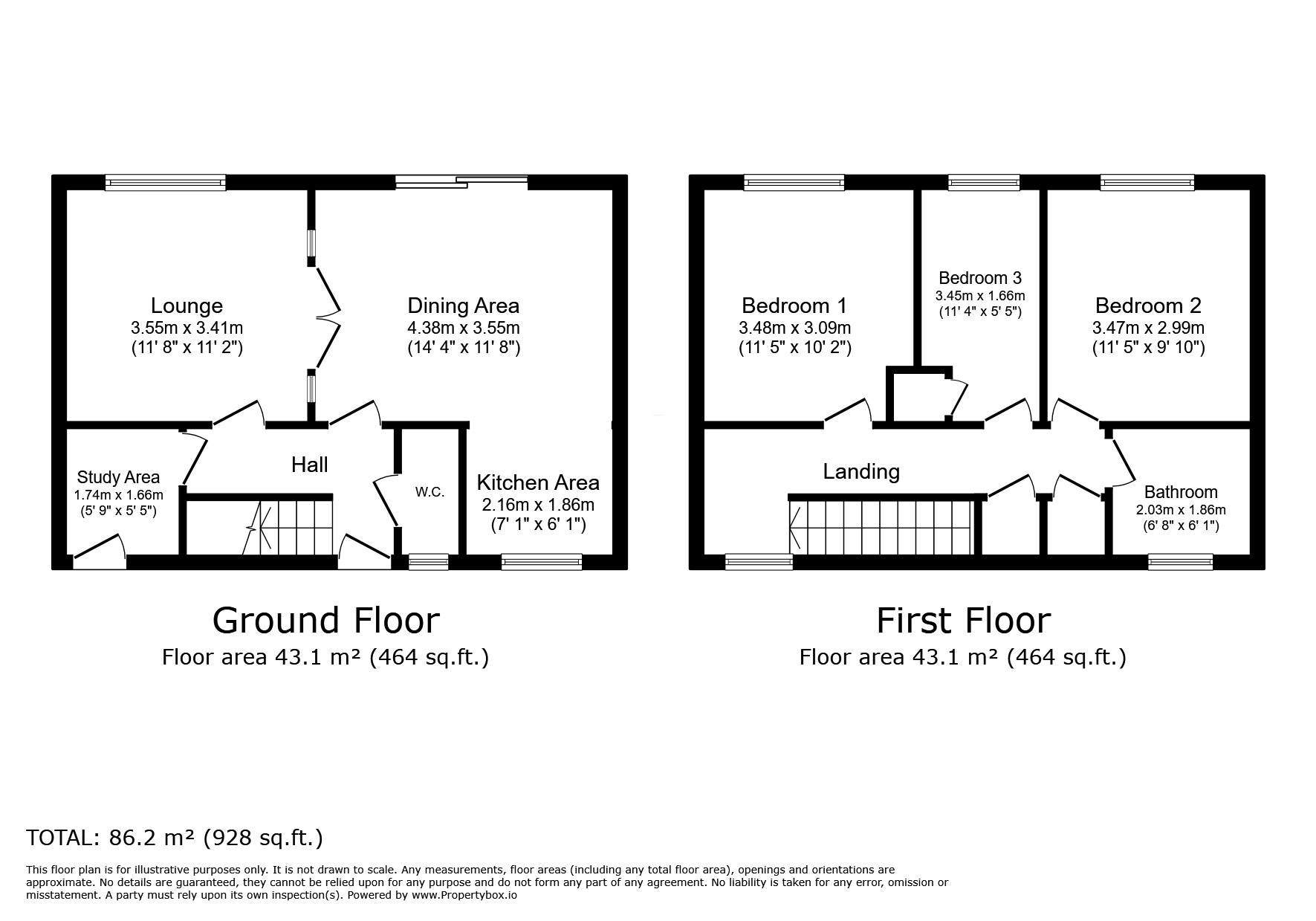 Floorplan of 3 bedroom Mid Terrace House for sale, Goodison Boulevard, Cantley, Doncaster, South Yorkshire, DN4