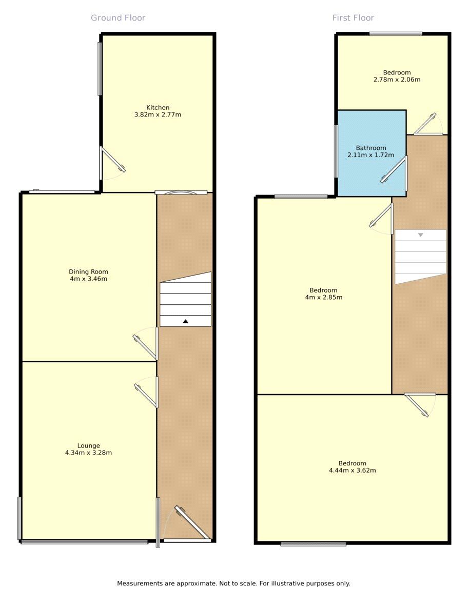 Floorplan of 3 bedroom End Terrace House to rent, Raby Road, Doncaster, South Yorkshire, DN2