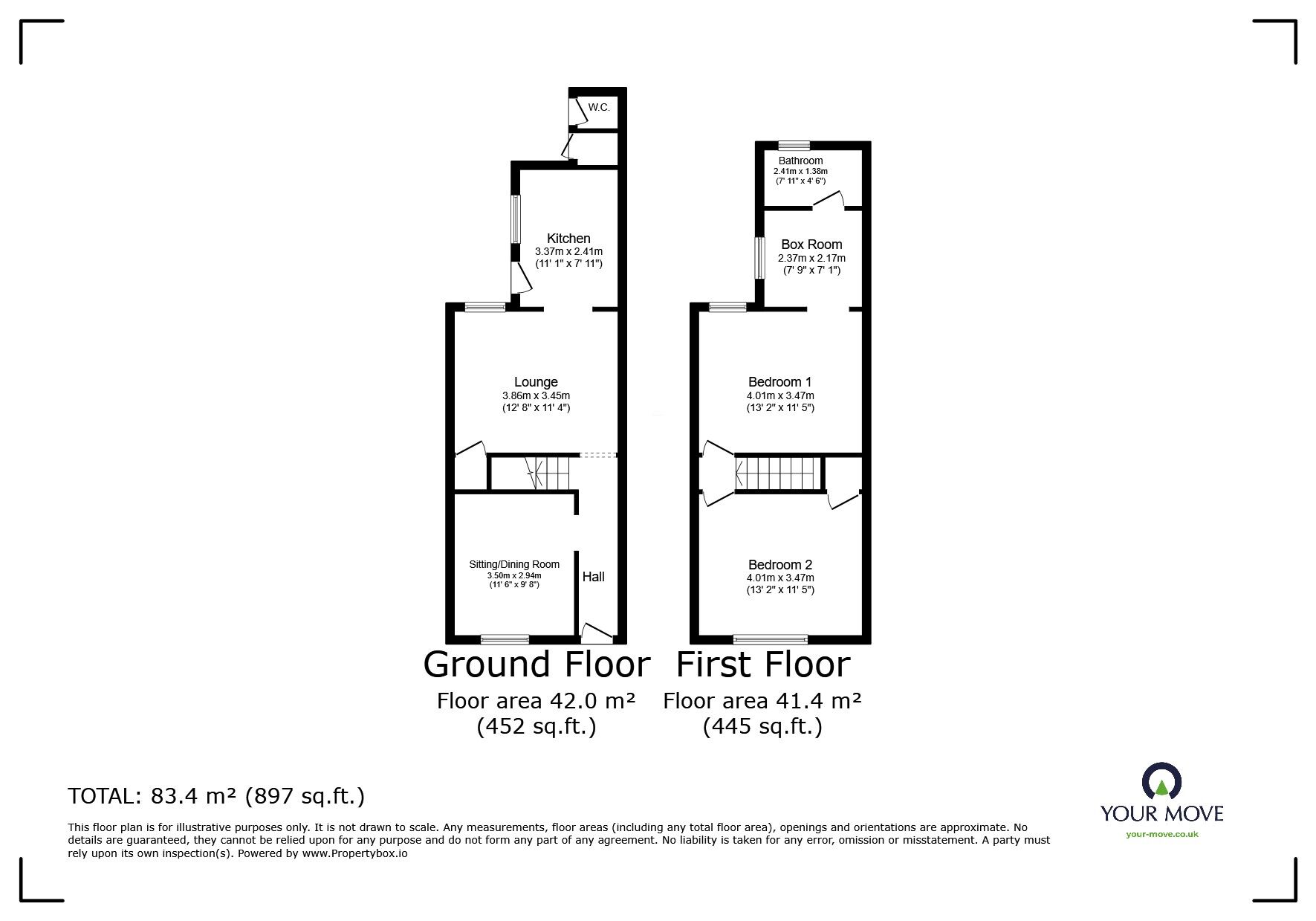 Floorplan of 2 bedroom Mid Terrace House for sale, Church Street, Bentley, South Yorkshire, DN5