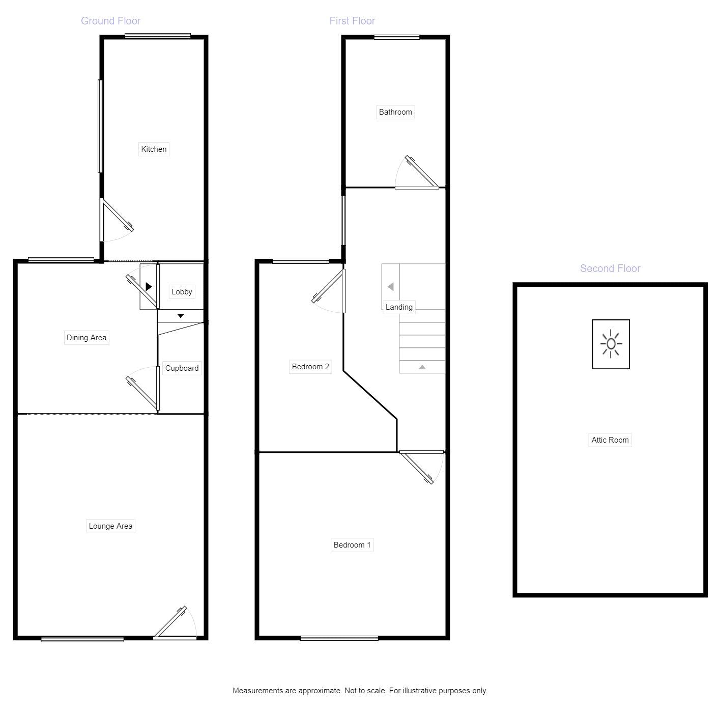 Floorplan of 2 bedroom End Terrace House to rent, Queen Street, Thorne, South Yorkshire, DN8