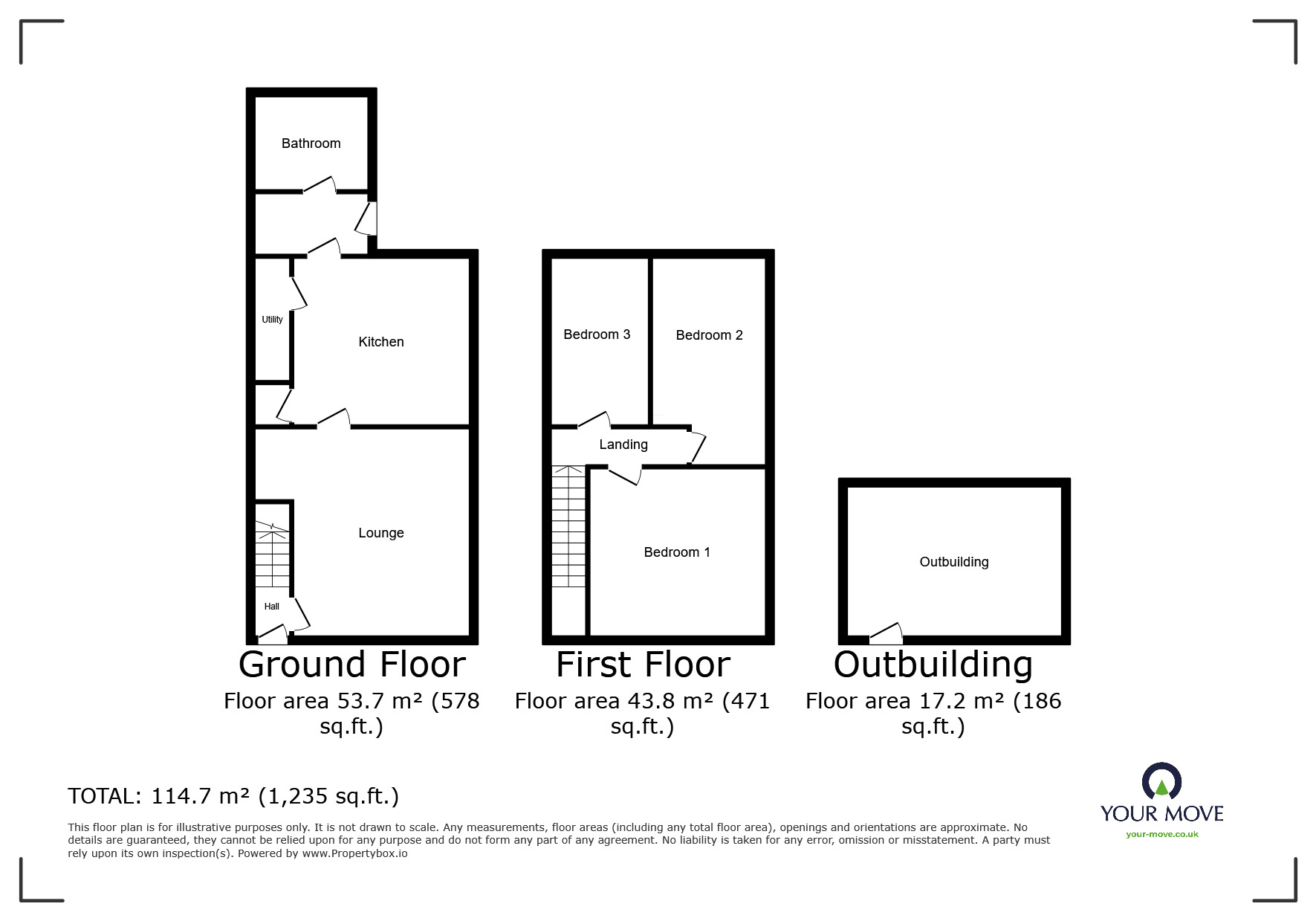 Floorplan of 3 bedroom Mid Terrace House to rent, Normanby Road, Thealby, Lincolnshire, DN15