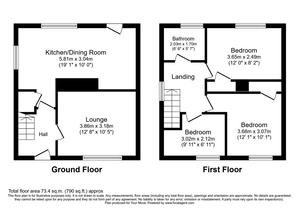 Floorplan of 3 bedroom Semi Detached House for sale, Ruskin Drive, Armthorpe, South Yorkshire, DN3