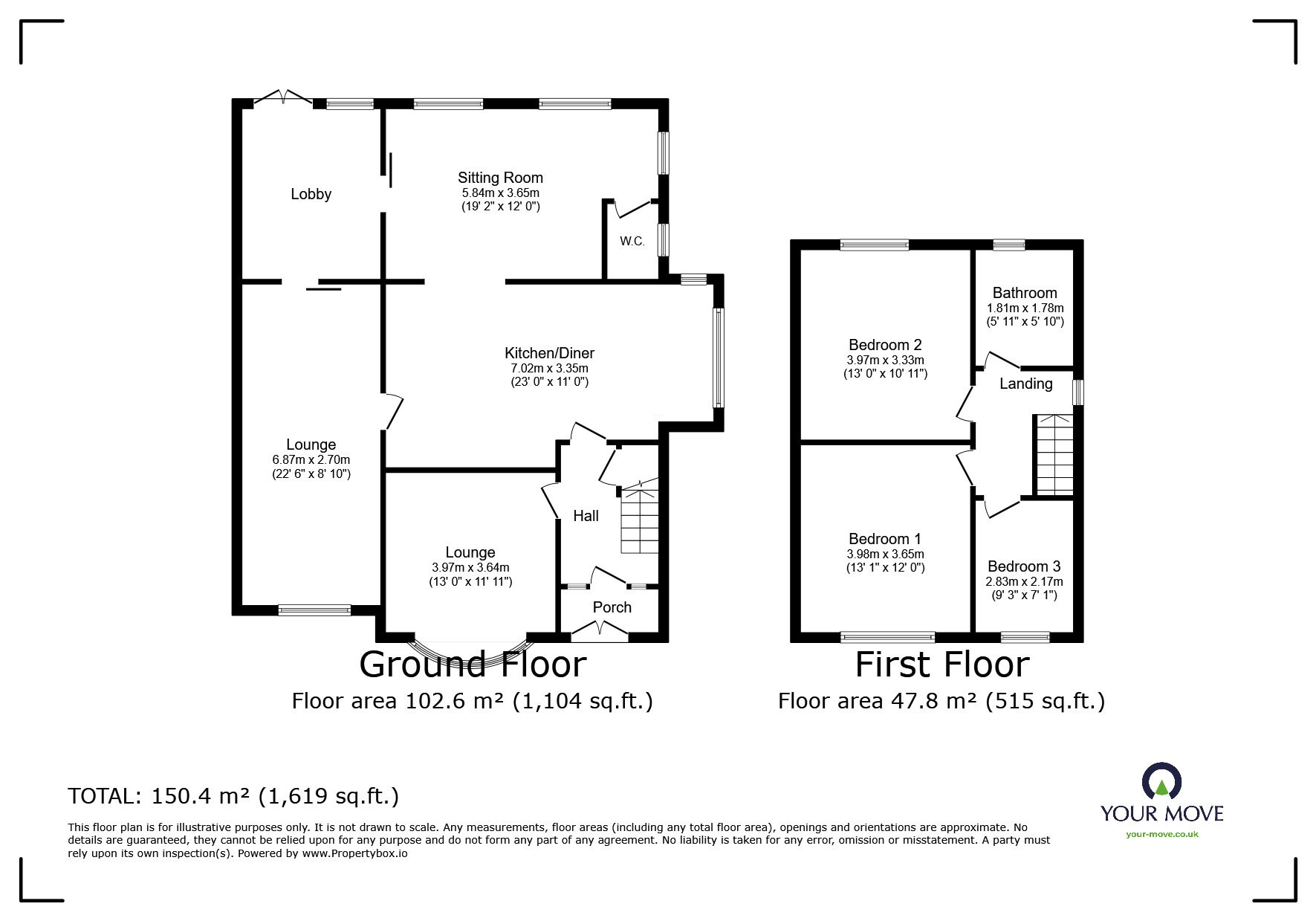 Floorplan of 3 bedroom Detached House for sale, Station Road, Dunscroft, South Yorkshire, DN7