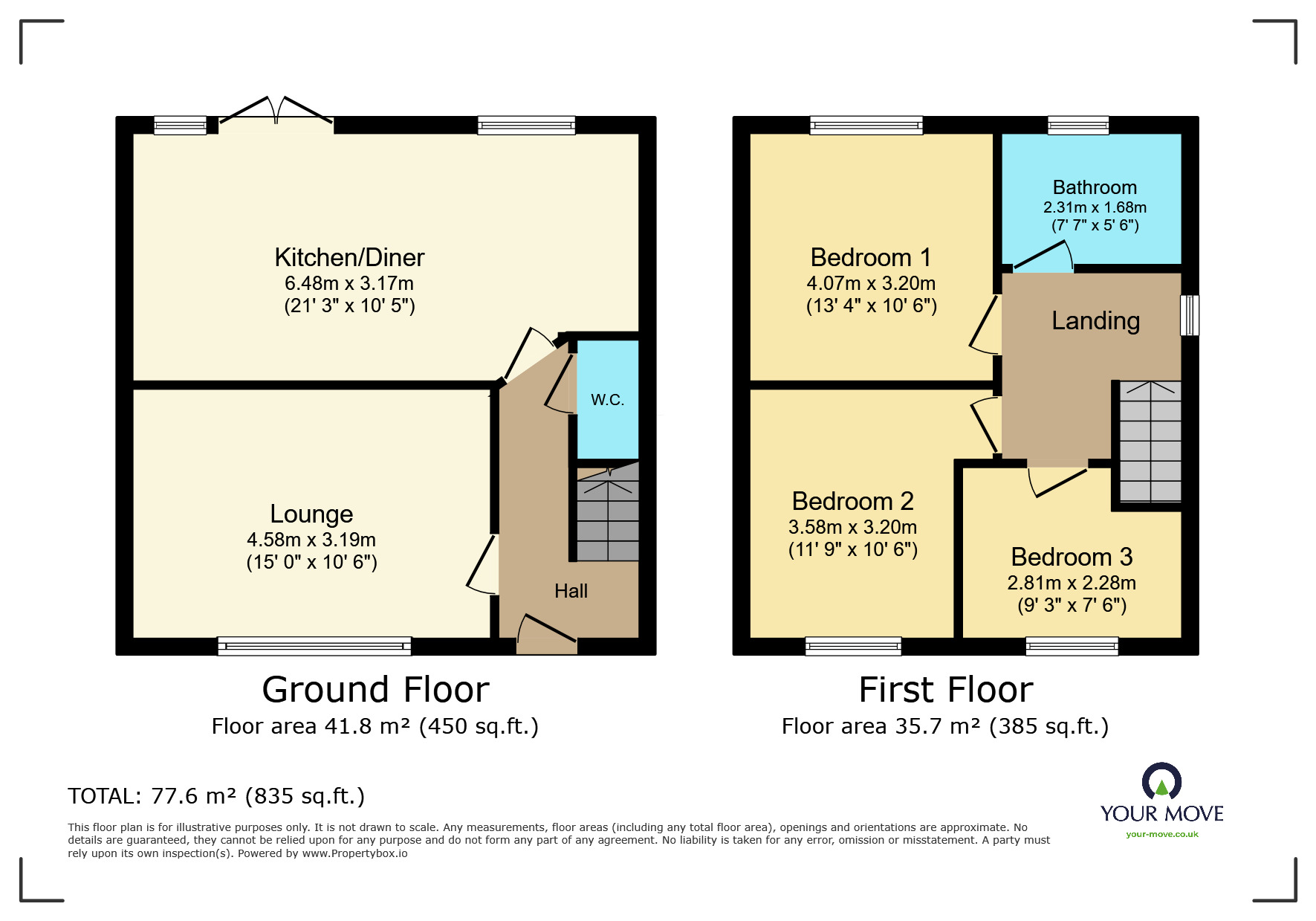 Floorplan of 3 bedroom Semi Detached House for sale, Petersgate, Scawthorpe, Doncaster, South Yorkshire, DN5