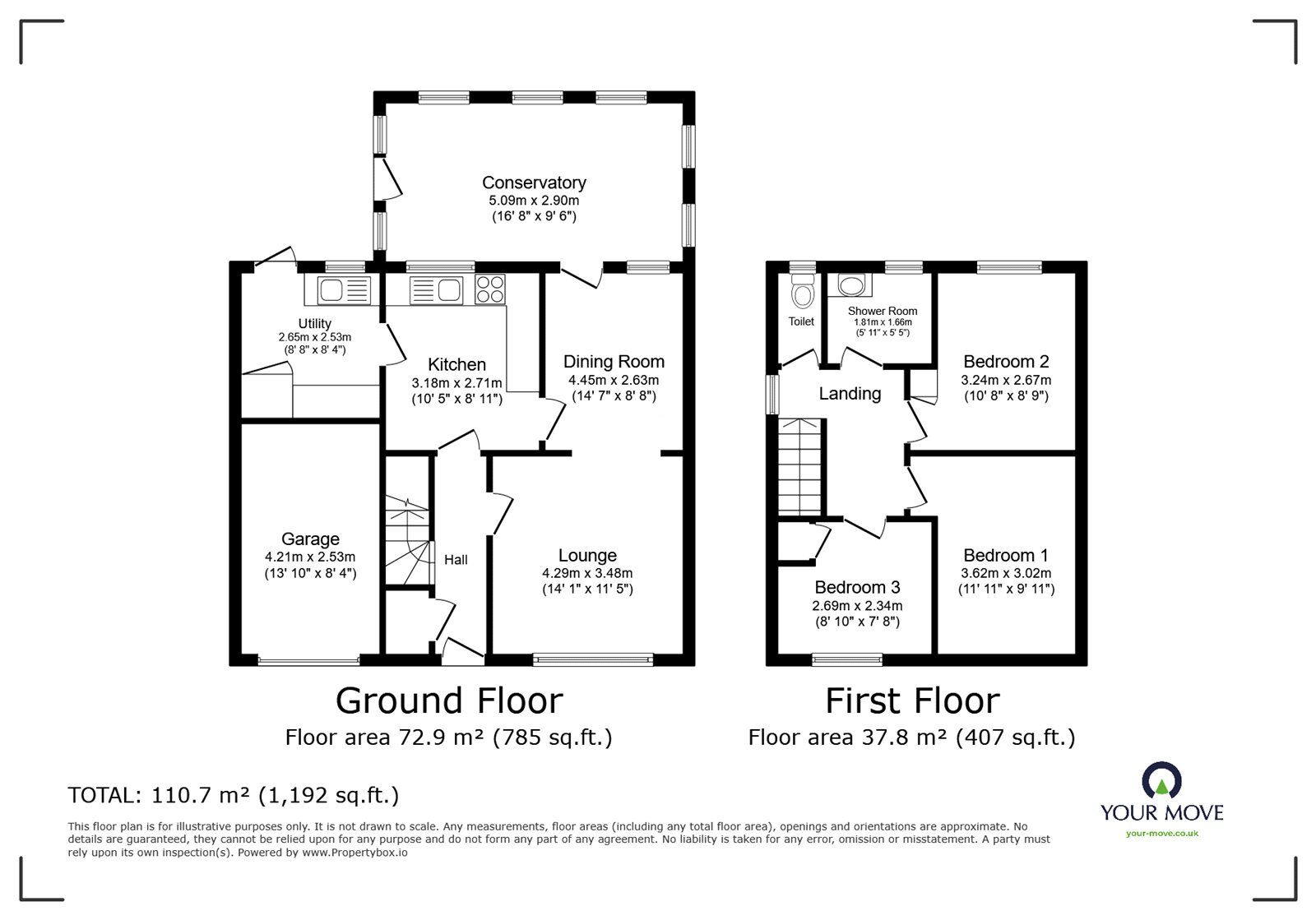 Floorplan of 3 bedroom Semi Detached House for sale, Heatherbank Road, Bessacarr, South Yorkshire, DN4