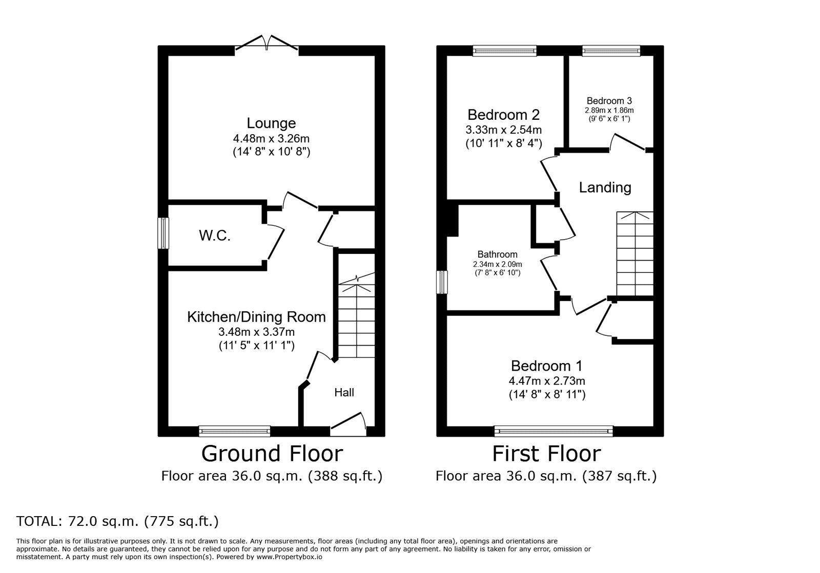 Floorplan of 3 bedroom Semi Detached House for sale, Ormonde Avenue, Edlington, South Yorkshire, DN12