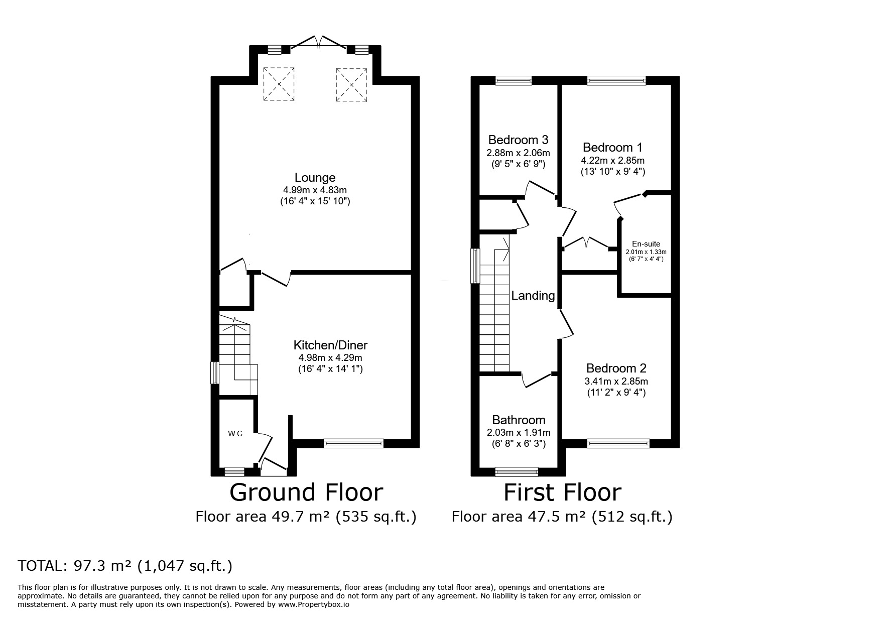 Floorplan of 3 bedroom Semi Detached House for sale, Wemesford Gardens, Warmsworth, South Yorkshire, DN4