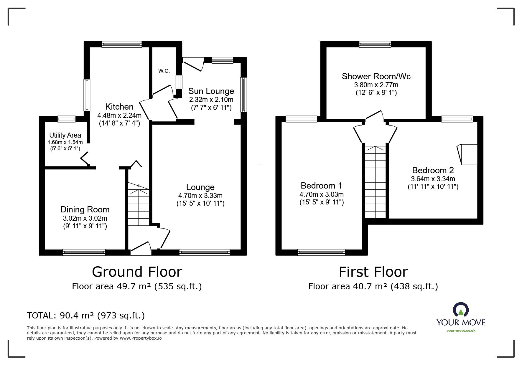 Floorplan of 2 bedroom End Terrace House for sale, Wellington Street, Stainforth, South Yorkshire, DN7