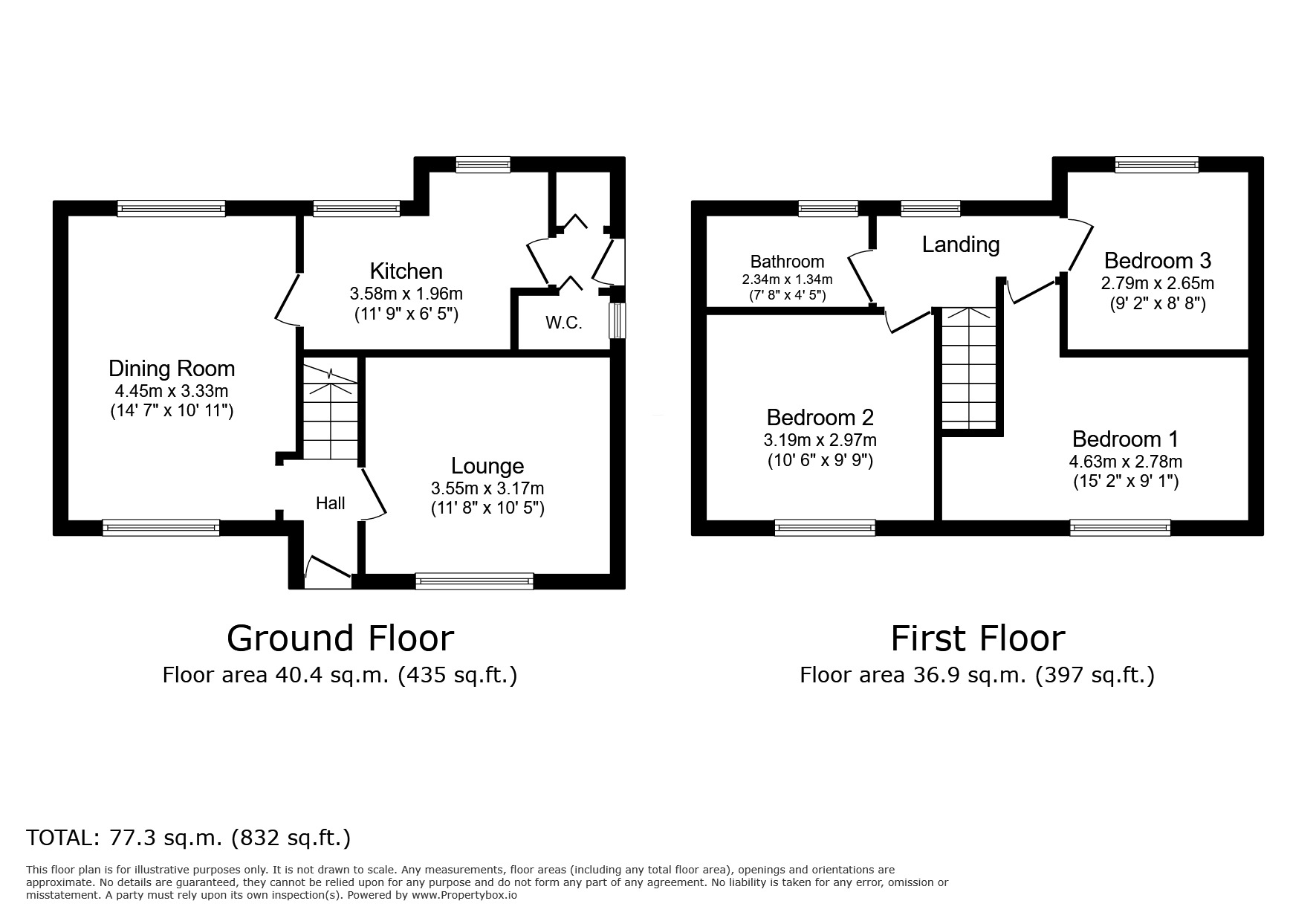 Floorplan of 3 bedroom Semi Detached House for sale, Broadway, Dunscroft, South Yorkshire, DN7